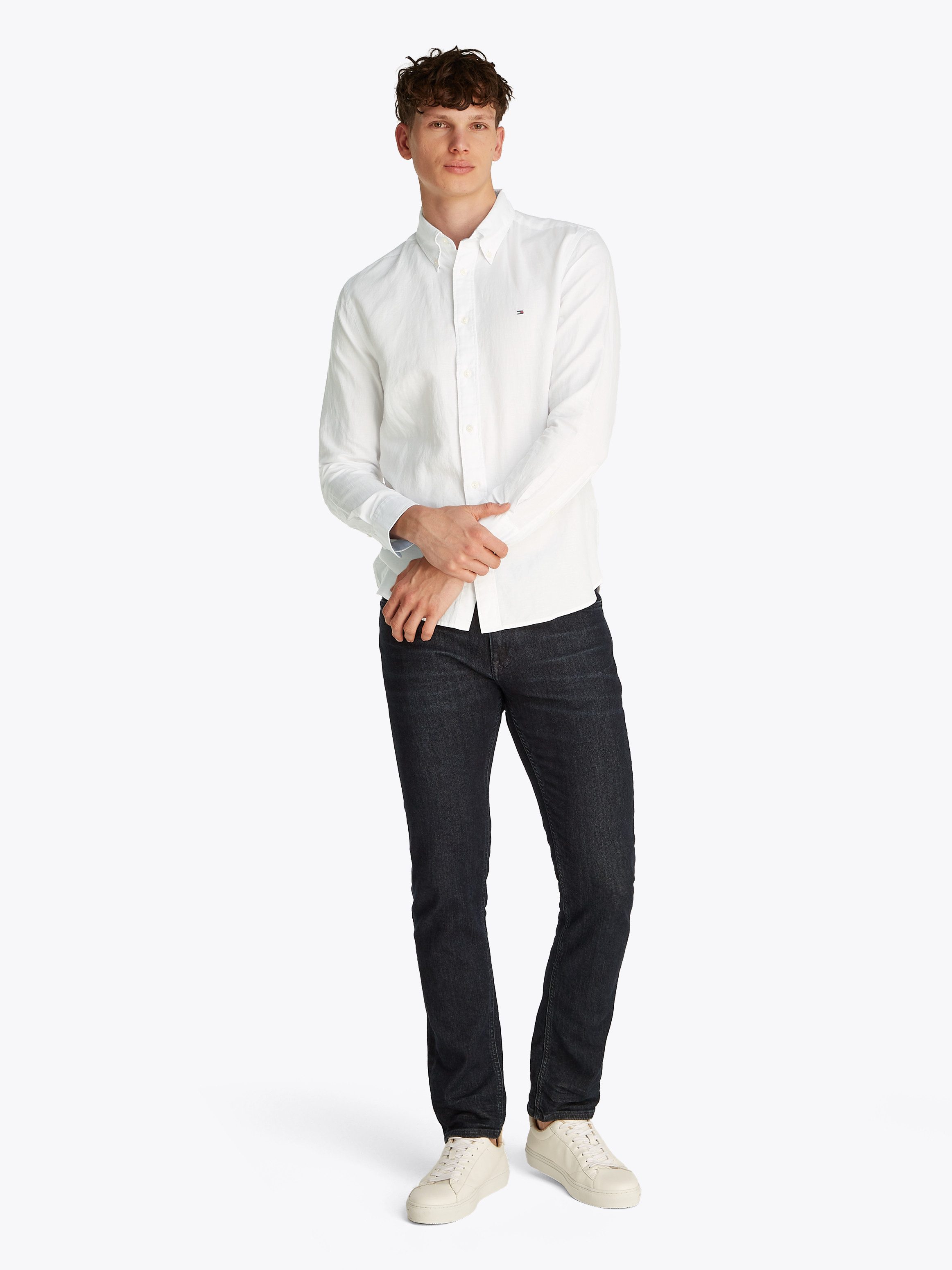 Tommy Hilfiger Overhemd met lange mouwen LINEN BLEND SOLID RF SHIRT