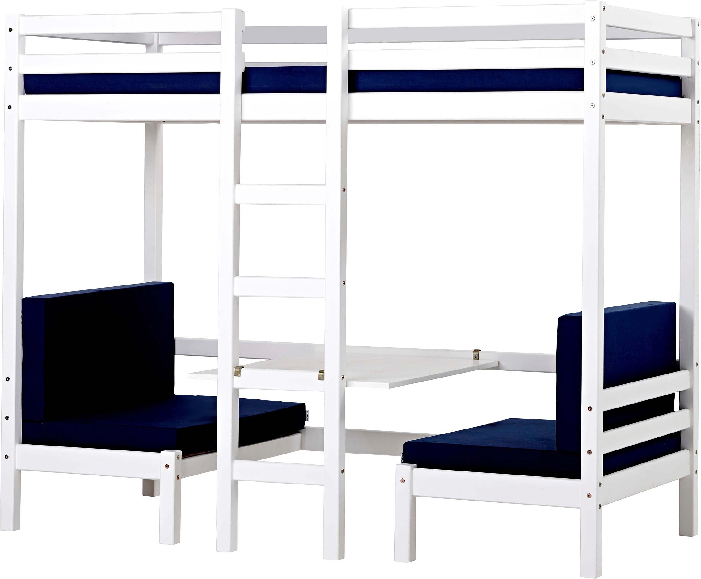 Hoppekids Hoogslaper ECO Dream JUMBO met zithoek, matrassen & kussenset