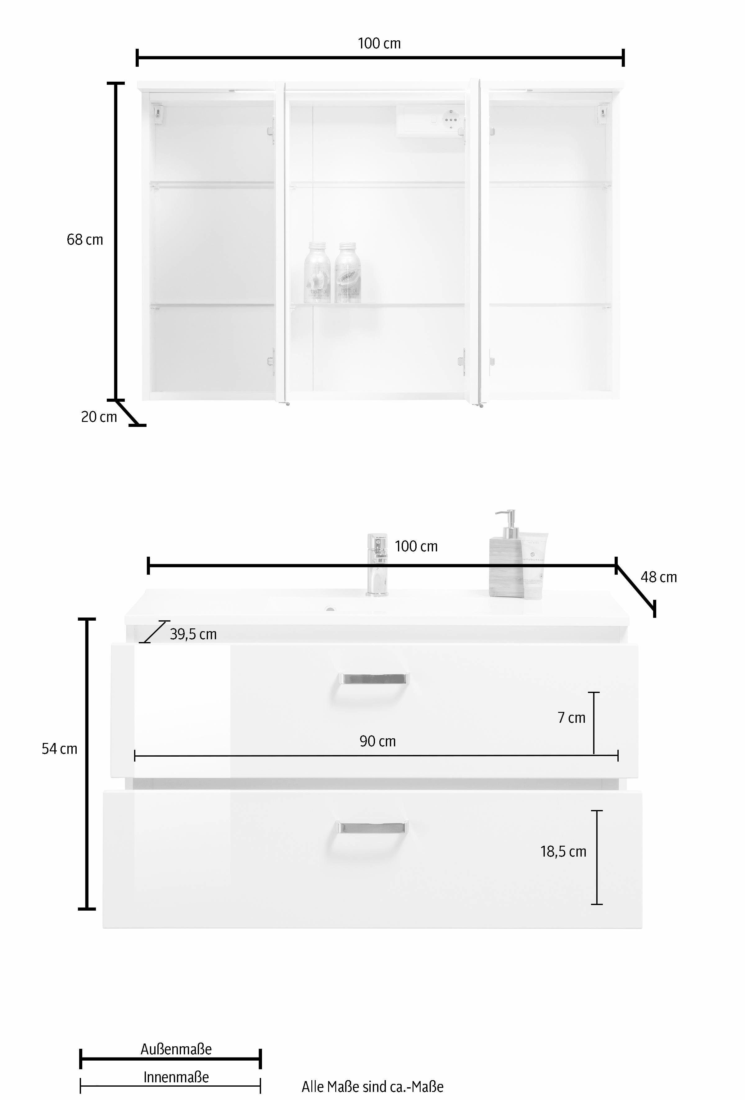 welltime Badkamerserie Ravenna met soft-close functie (2-delig)