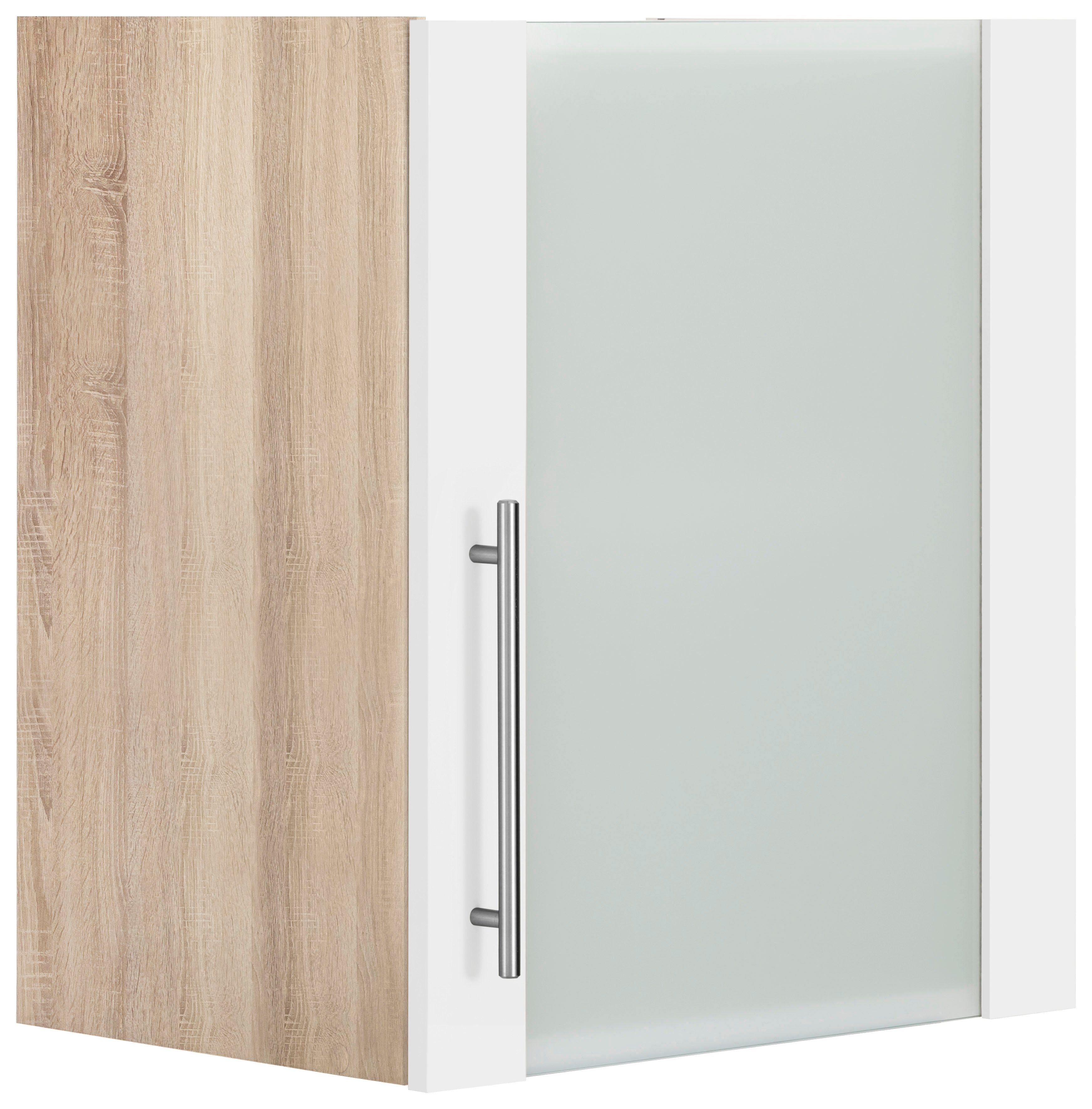 wiho Küchen Hangend kastje met glasdeur Cali Front met glasinzet hangkasten beige