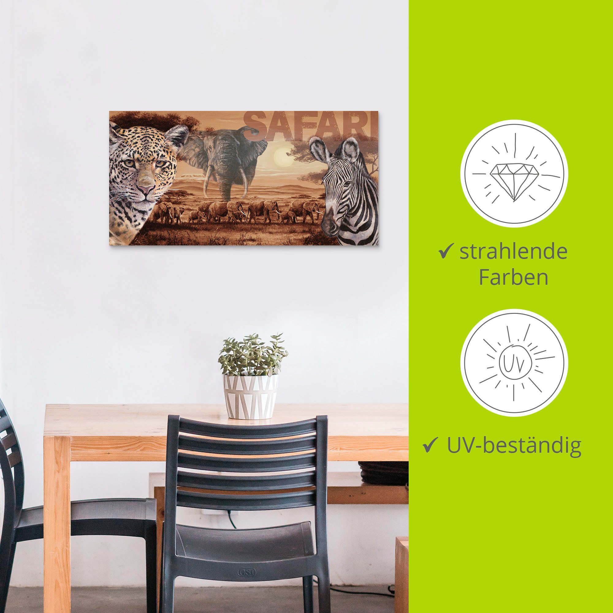 Artland Artprint Safari als artprint van aluminium, artprint op linnen, muursticker, verschillende maten