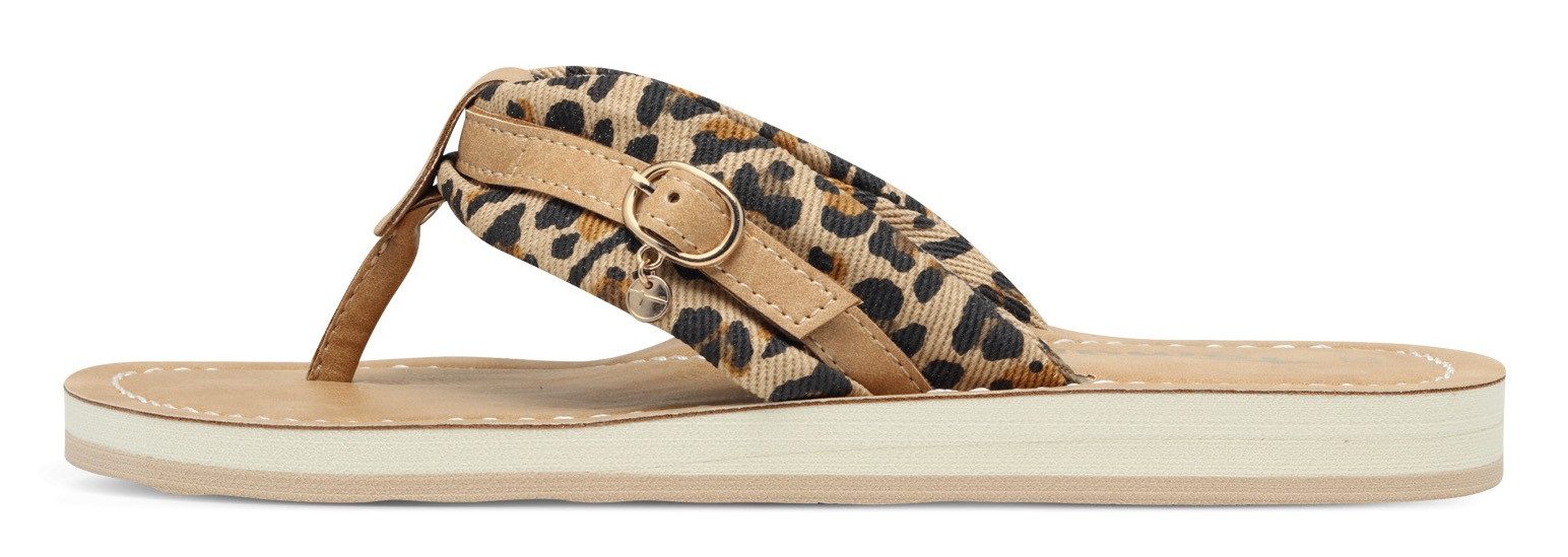 Tamaris Teenslippers Avril , zomerschoenen, flats, slippers met t-logo hanger