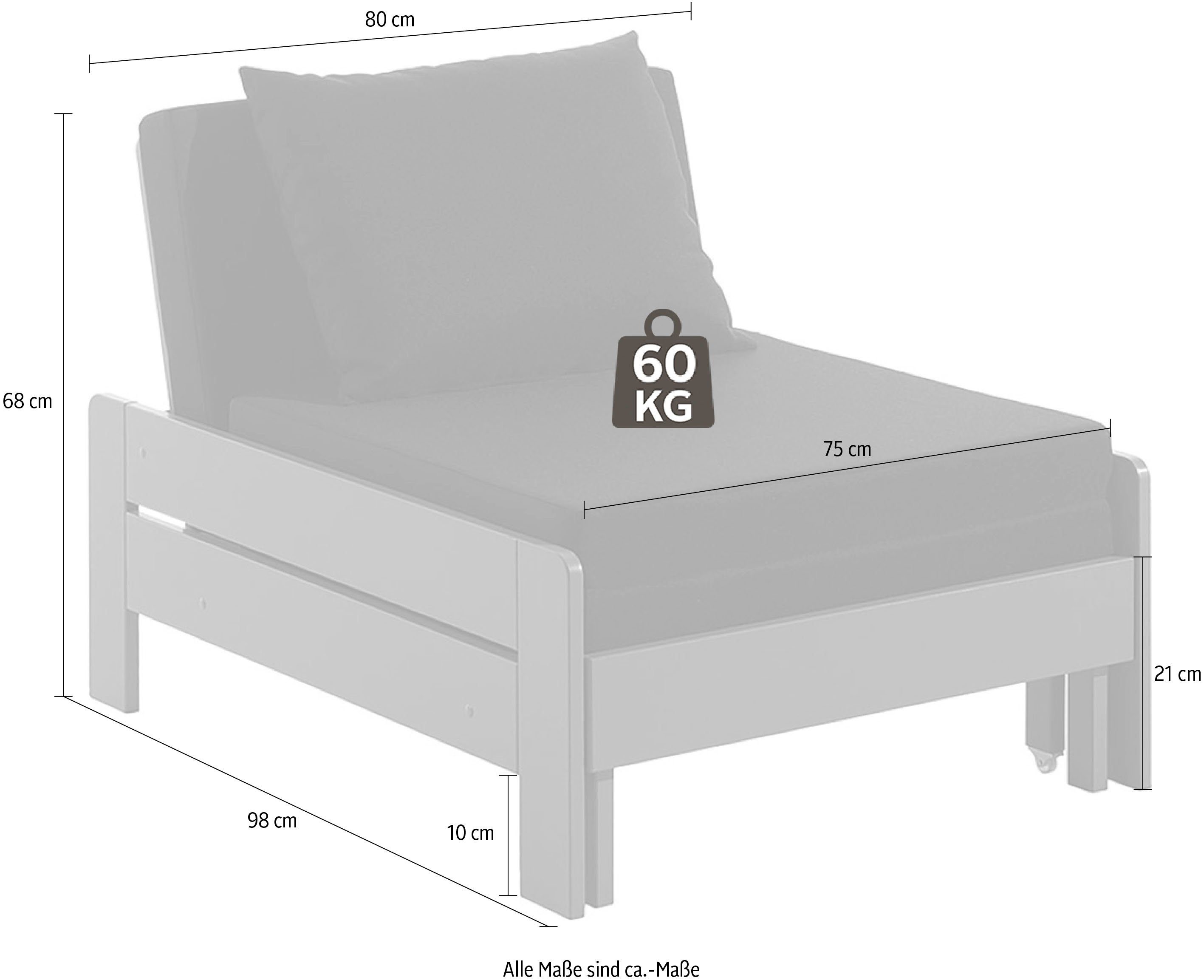 Vipack Kinderbed Pino, fauteuil met uitschuiffunctie en kussen 1-persoons, fauteuil, uitklapbaar tot logeerbed