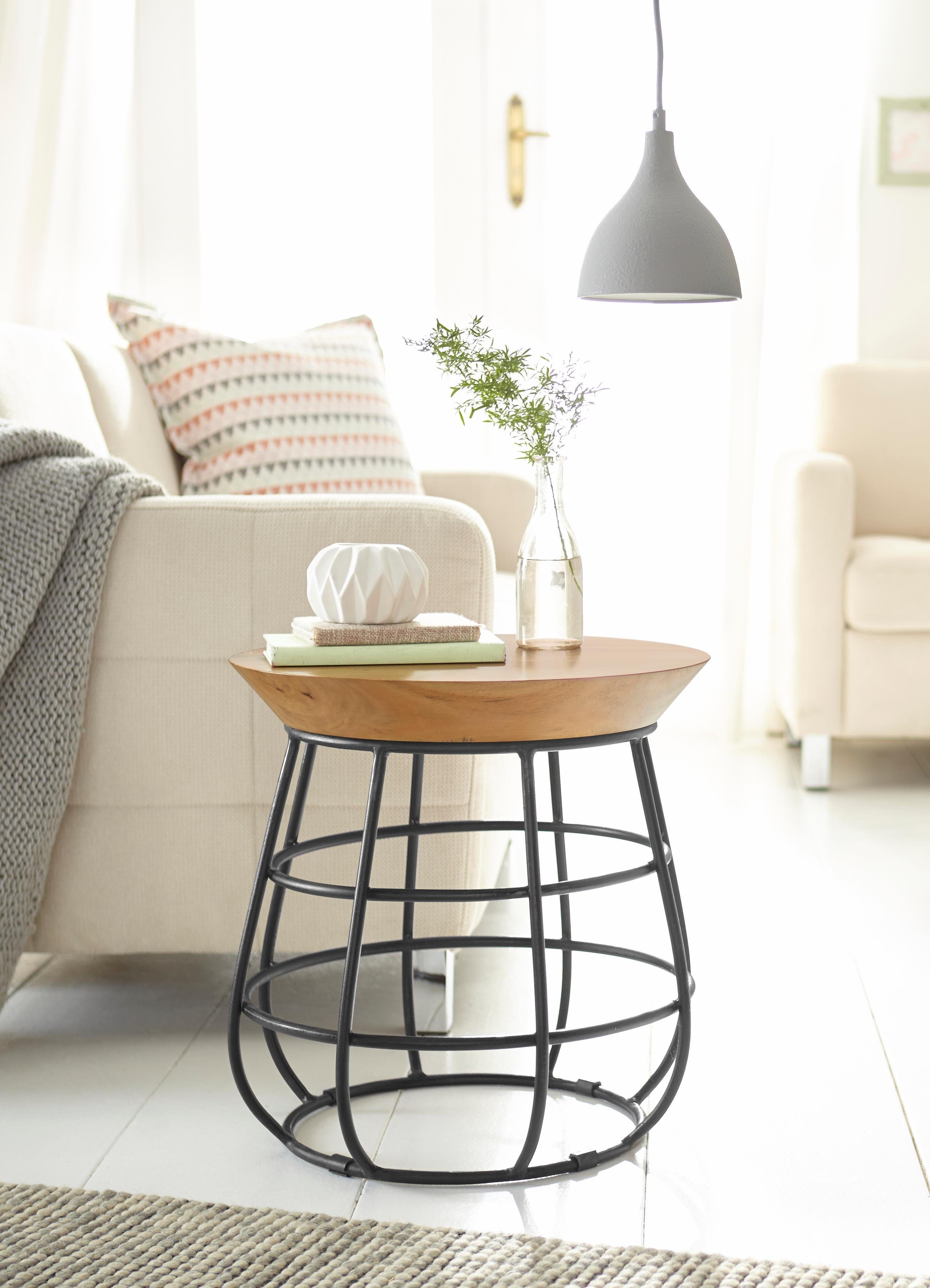 Home affaire Bijzettafel met metalen frame