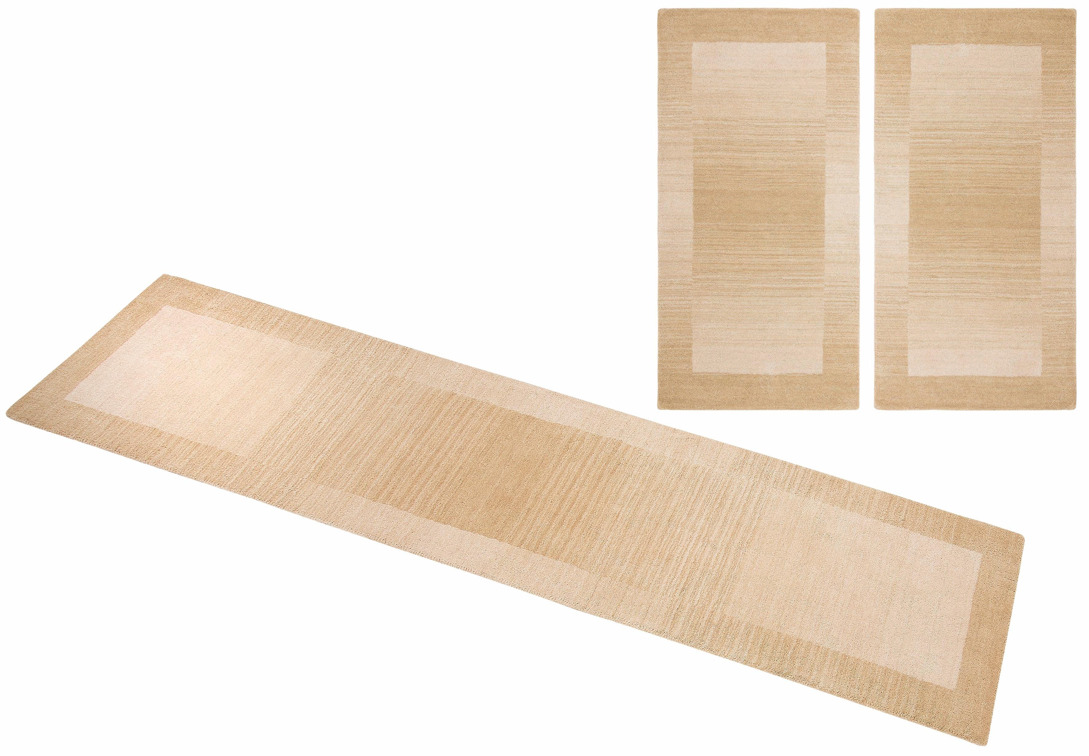 THEKO Set slaapkamerkleedjes Gabbeh super, Handgeweven vloerkleed, randdessin, zuivere wol, met de hand geweven