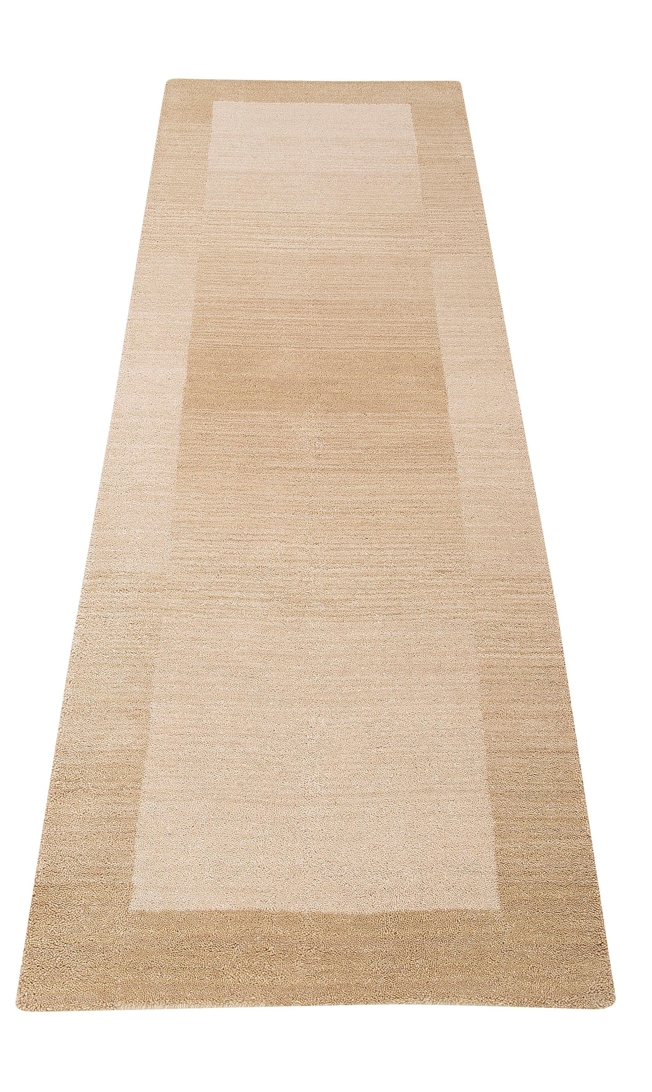 THEKO Loper Gabbeh super, Handgeweven vloerkleed, randdessin, zuivere wol, met de hand geweven