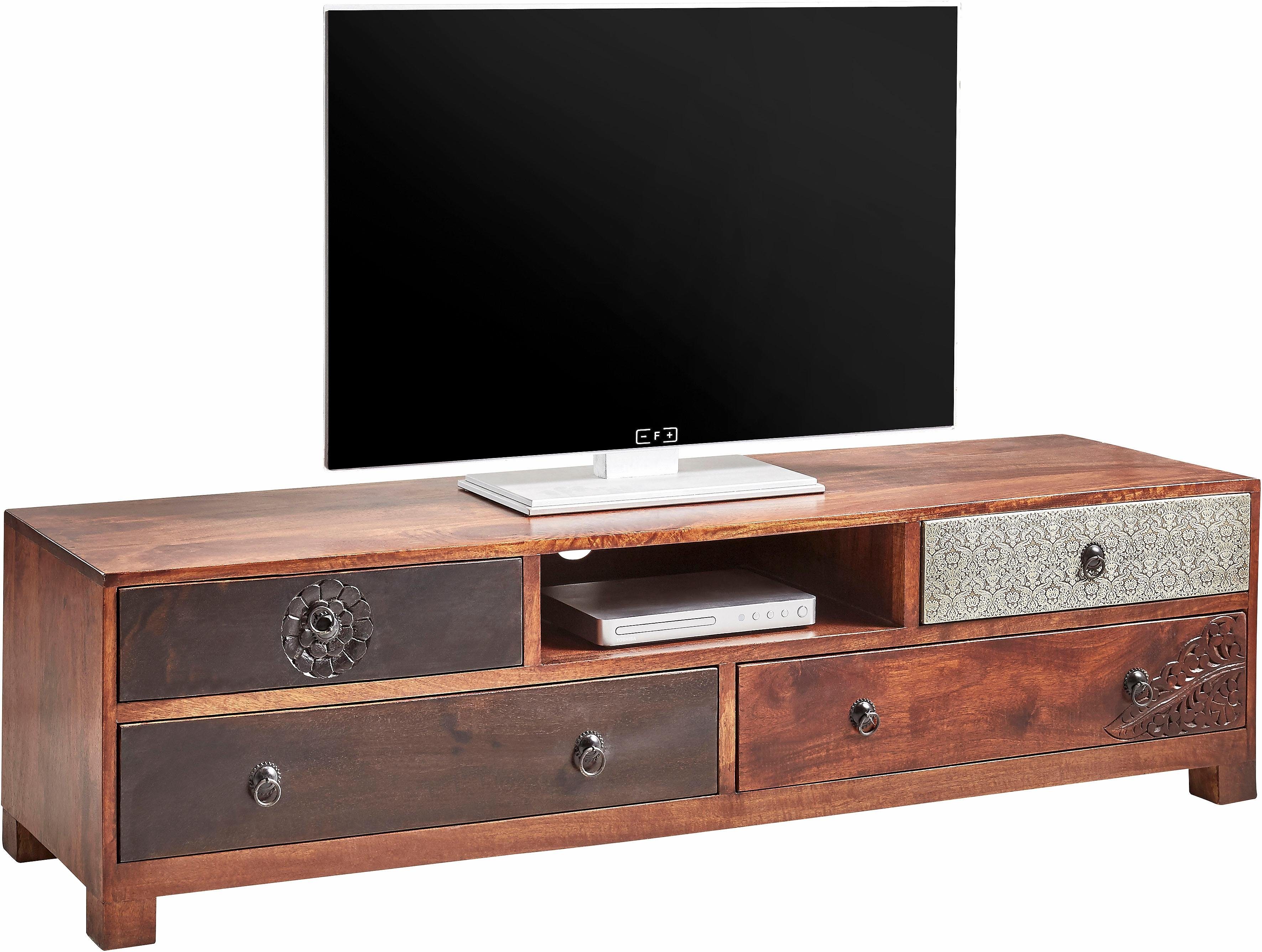 Home affaire Tv-meubel Mahar Commode met metalen fronten, breedte 150 cm lowboards maat 150x40x40 cm bruin