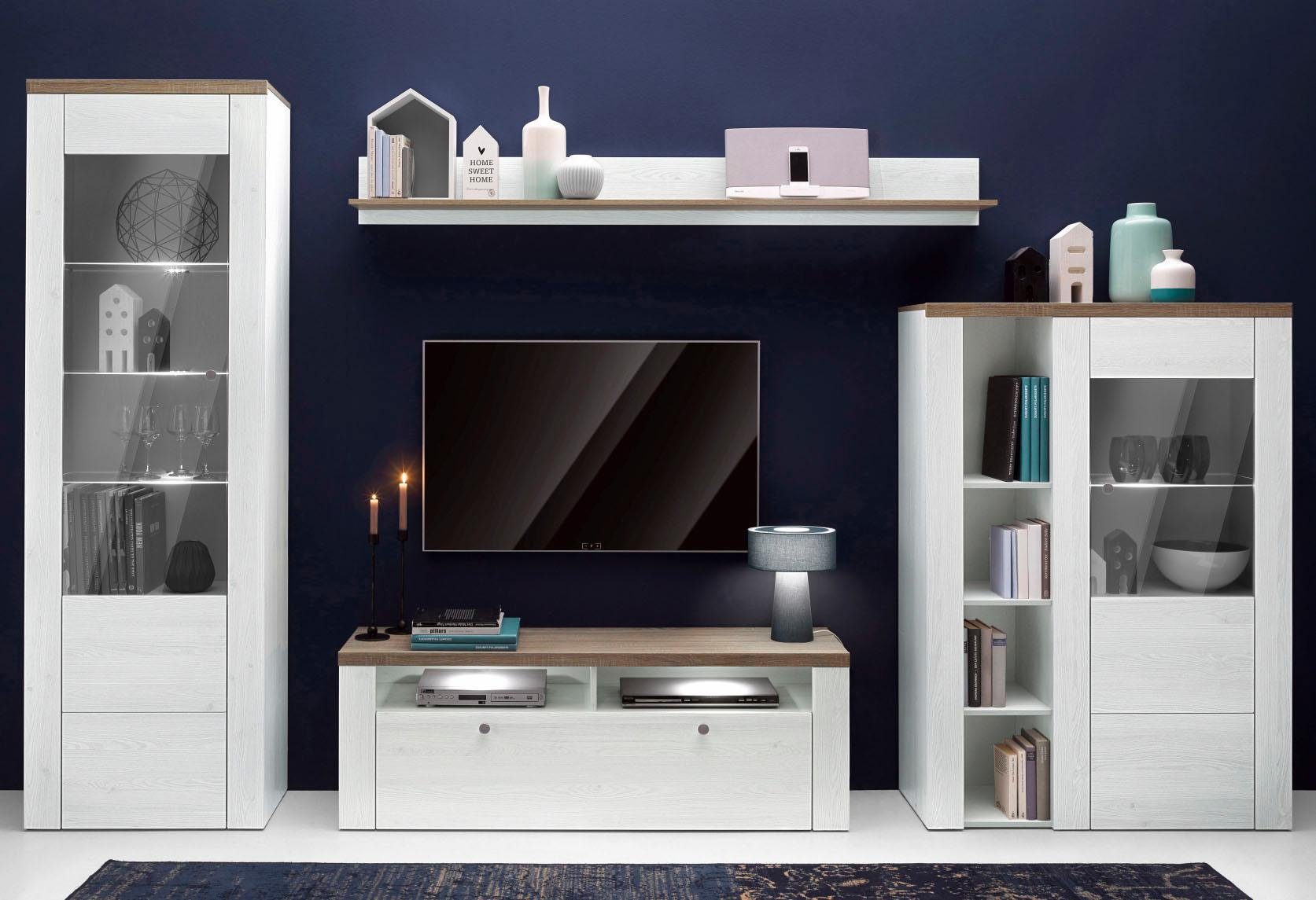 Home affaire Vitrinekast Larona, tijdloze glazen vitrine, hoge kast hoogte 145 cm
