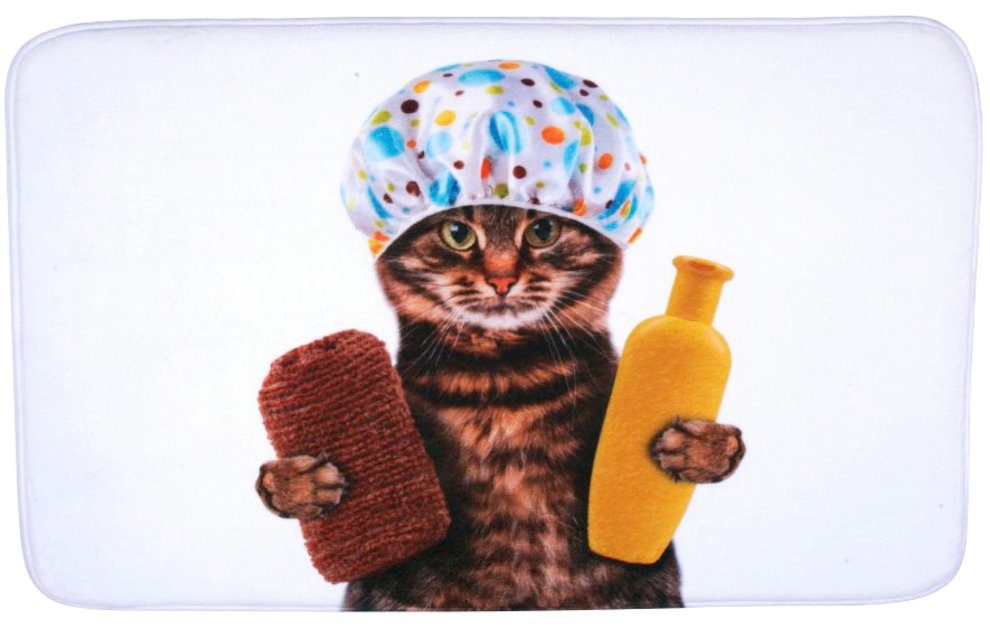 Sanilo Set badkameraccessoires Shower Cat bestaand uit toiletzitting, badmat en wastafelplug (3-delig)