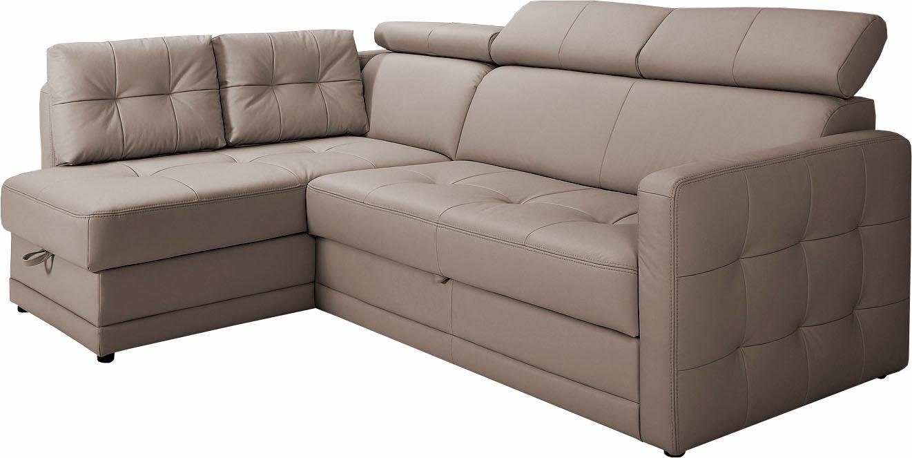 exxpo - sofa fashion Hoekbank Arles, veerkern, OTTOs Choice, tijdloos, breedte 225 cm, L-vorm keuze met bedfunctie en bedlade, inclusief hoofdeinde-verstelling