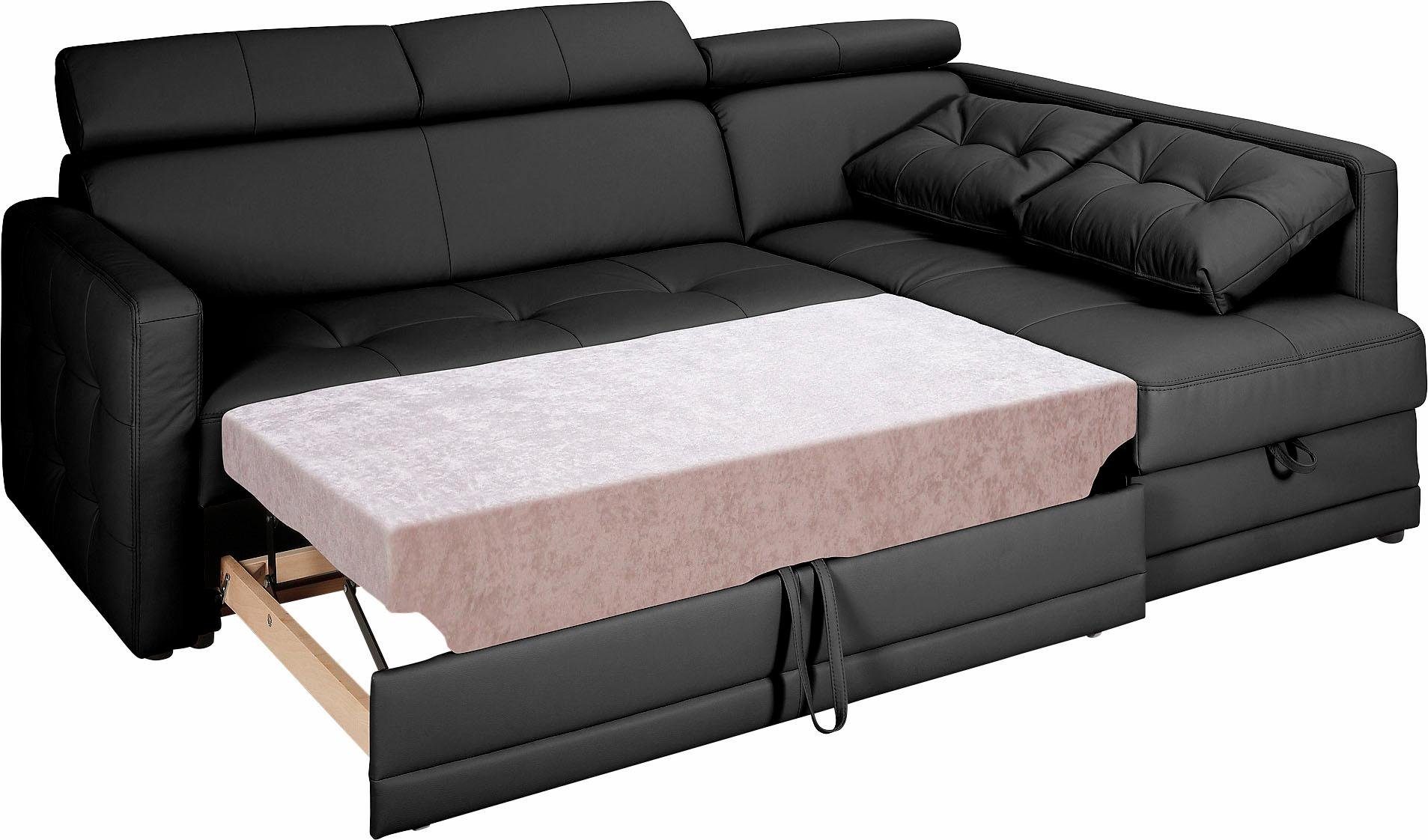 exxpo - sofa fashion Hoekbank Arles, comfortabele verenondersteuning, OTTOs Choice, L-vorm keuze met bedfunctie en bedlade, inclusief hoofdeinde-verstelling