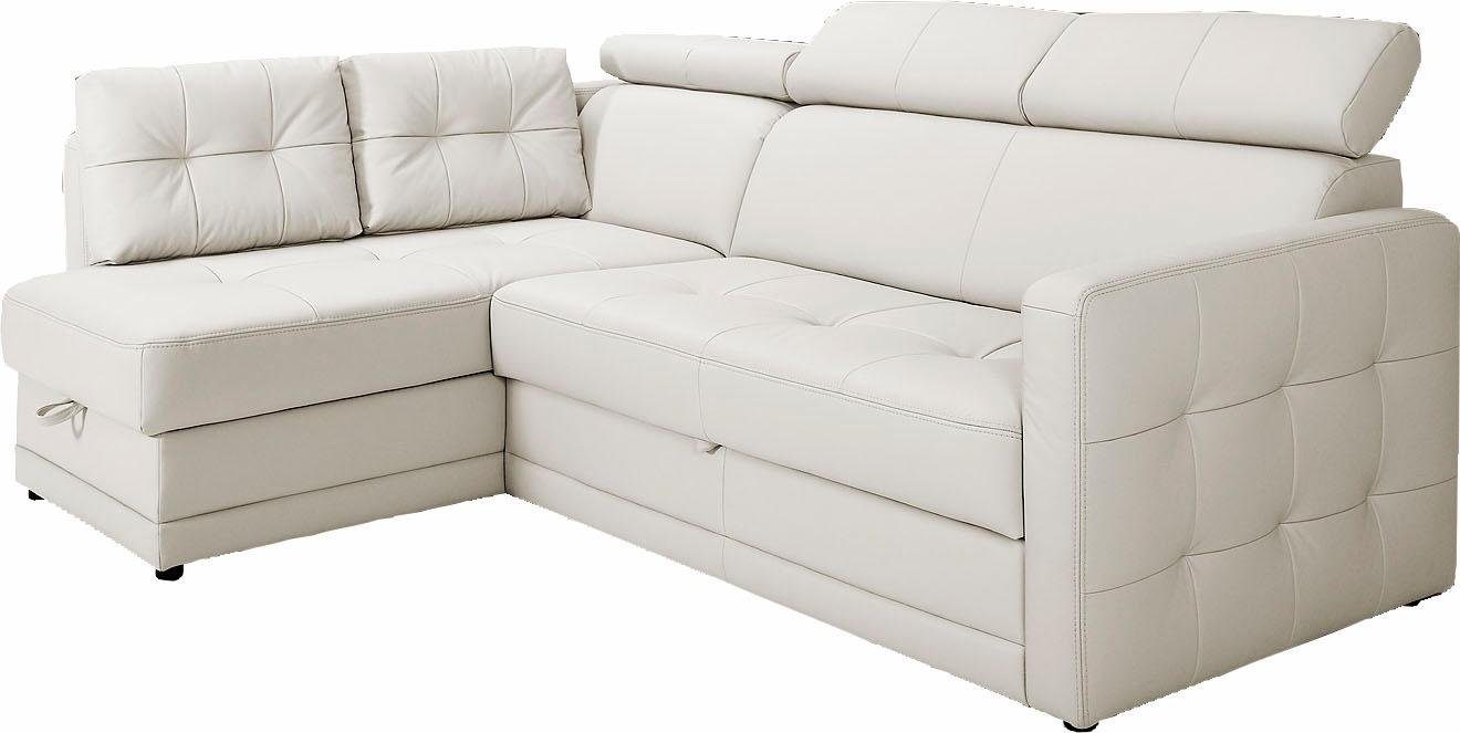 exxpo - sofa fashion Hoekbank Arles, veerkern, OTTOs Choice, tijdloos, breedte 225 cm, L-vorm keuze met bedfunctie en bedlade, inclusief hoofdeinde-verstelling