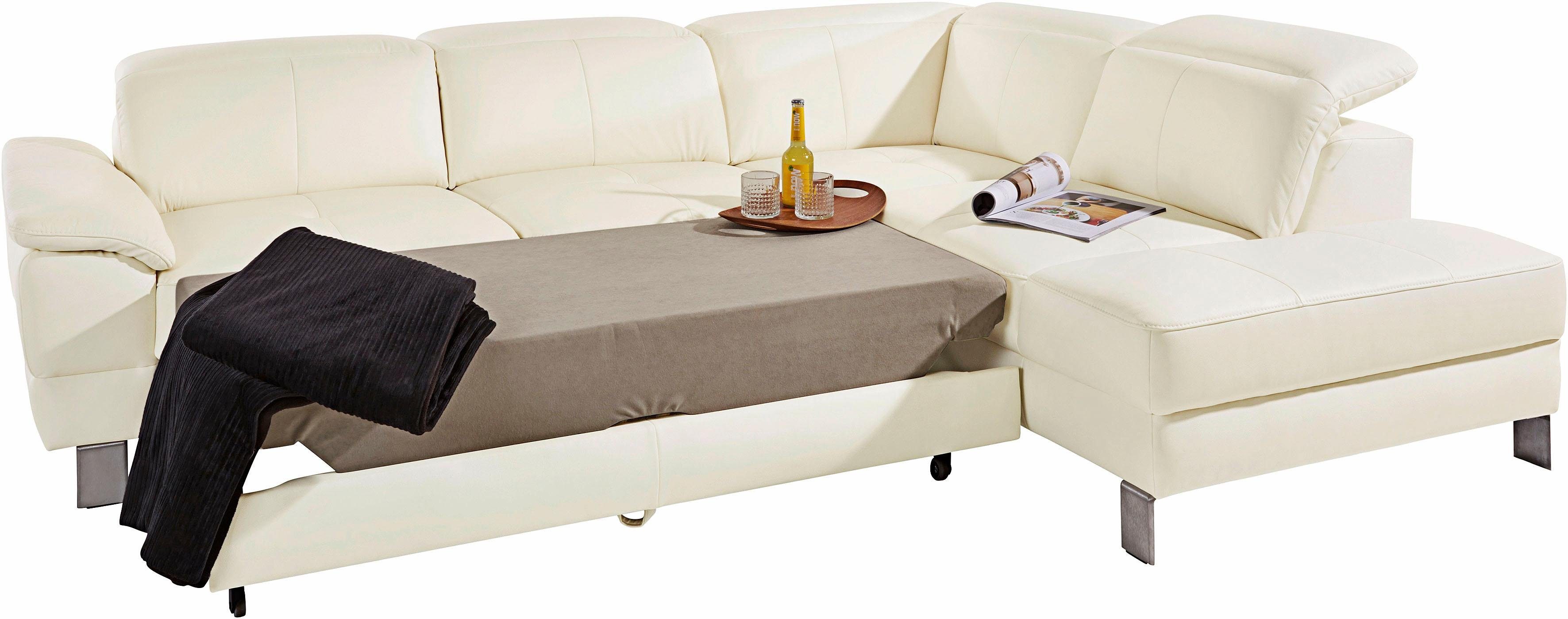 exxpo - sofa fashion Hoekbank Mantua, L-vorm met hoofd- of rugverstelling, bedfunctie en bedlade