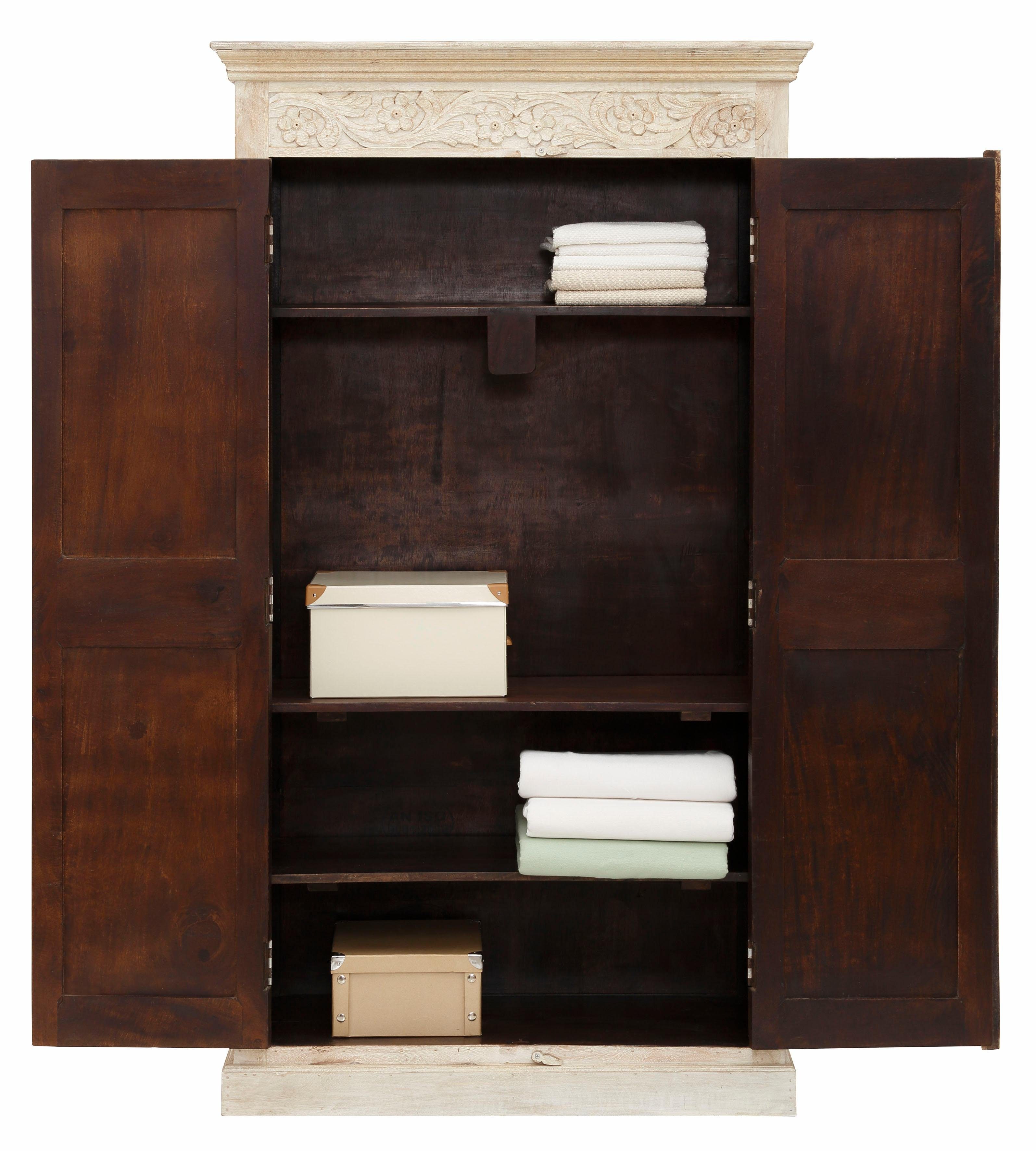 Home affaire Kledingkast Devdan met decoratief freeswerk boven, breedte 100 cm, veel bergruimte