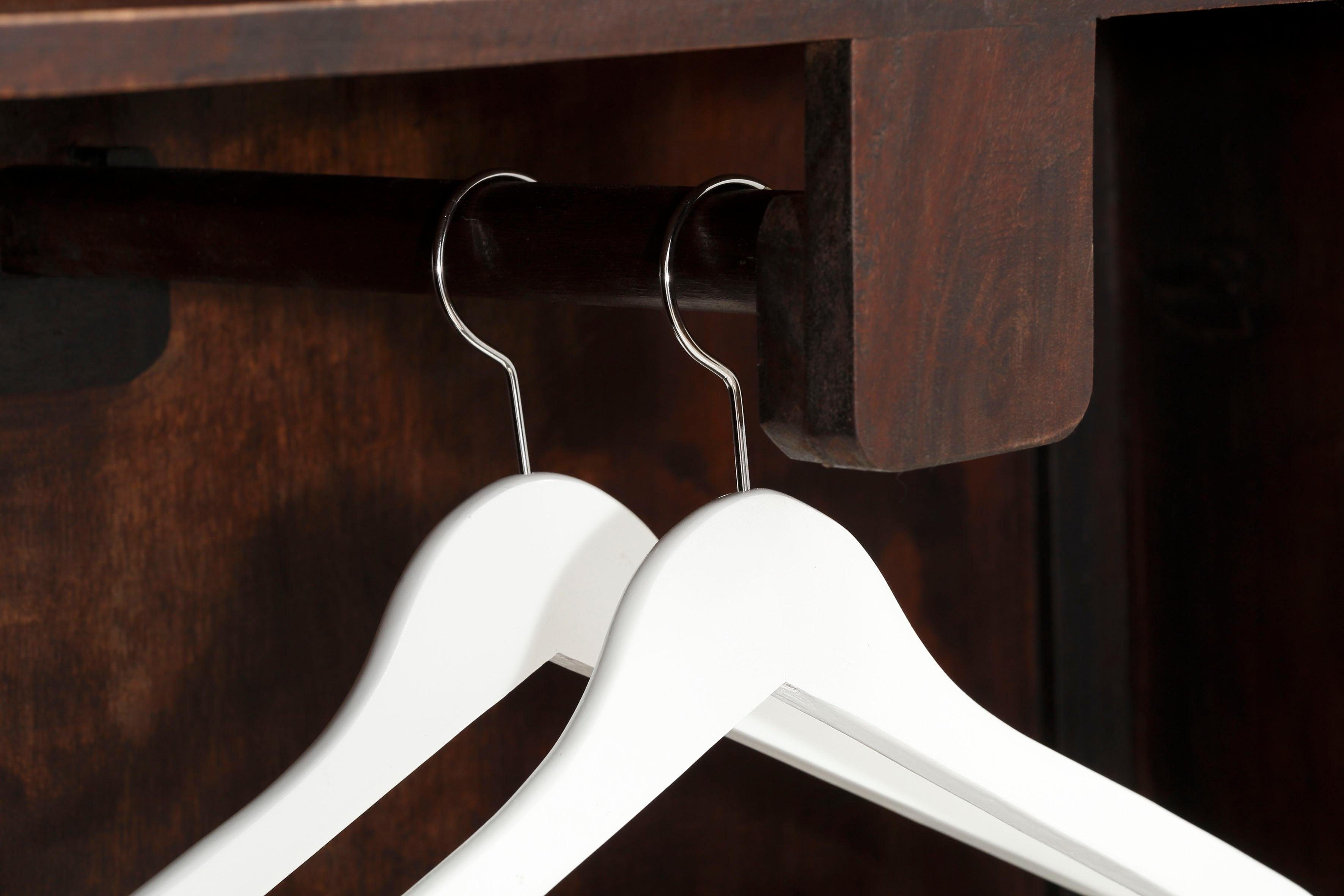 Home affaire Kledingkast Devdan met decoratief freeswerk boven, breedte 100 cm, veel bergruimte