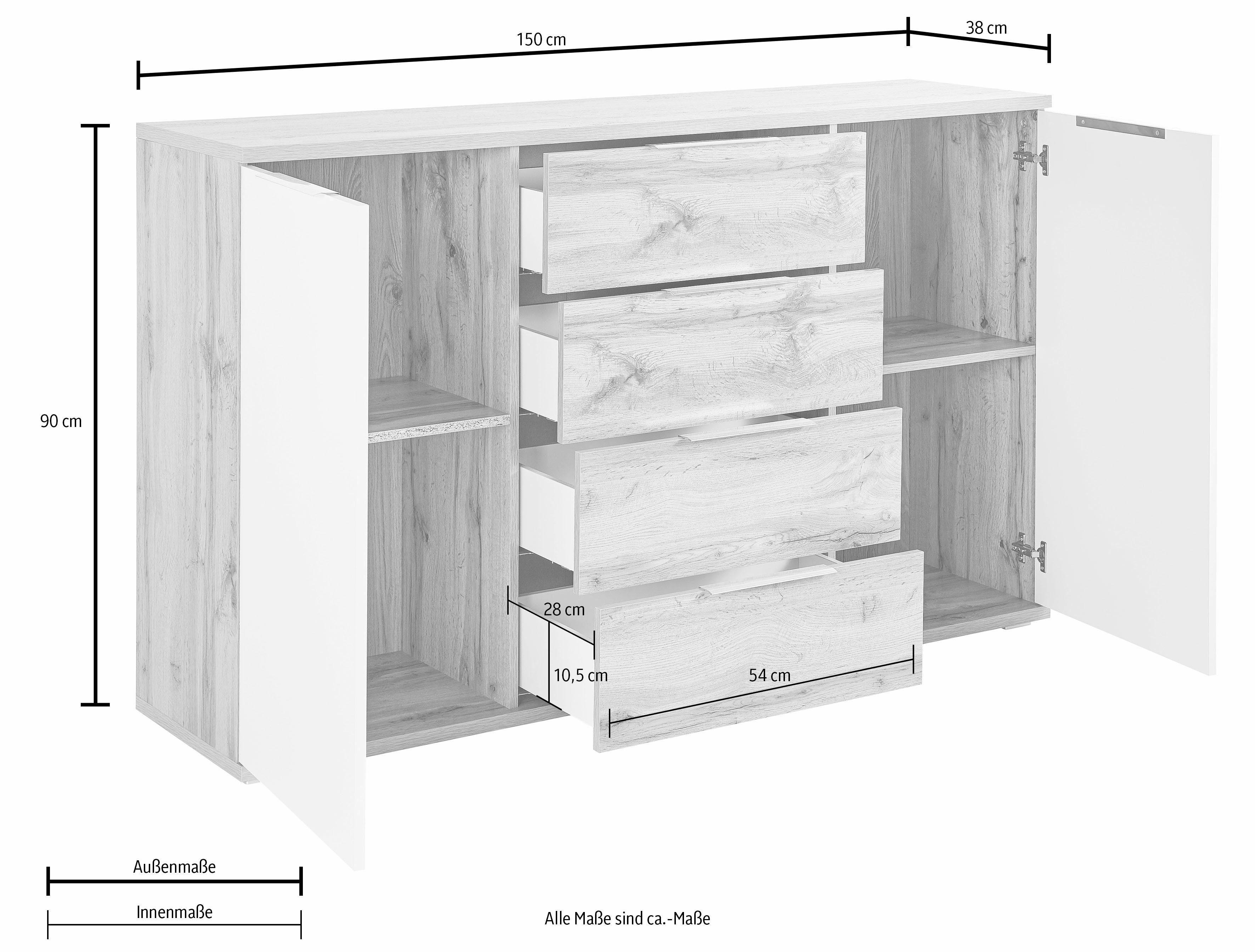 Schlafkontor Kast met laden en deuren Capri met soft-closefunctie