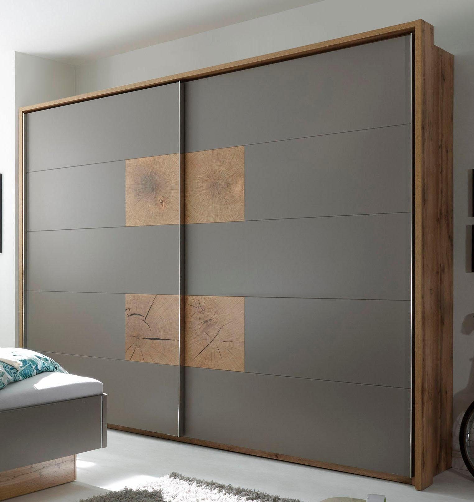Schlafkontor Zweefdeurkast Capri Fronten met chique applicaties in kops hout-decor