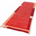 luxor living loper india tapijtloper, zuivere wol, met de hand geknoopt, met randdessin, ideaal in de hal  slaapkamer rood