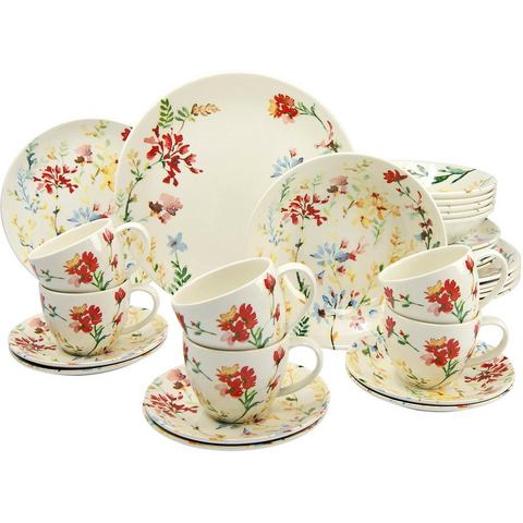 Creatable CREATABLE combi-servies, aardewerk, 30 delen, SPRING FLORAL