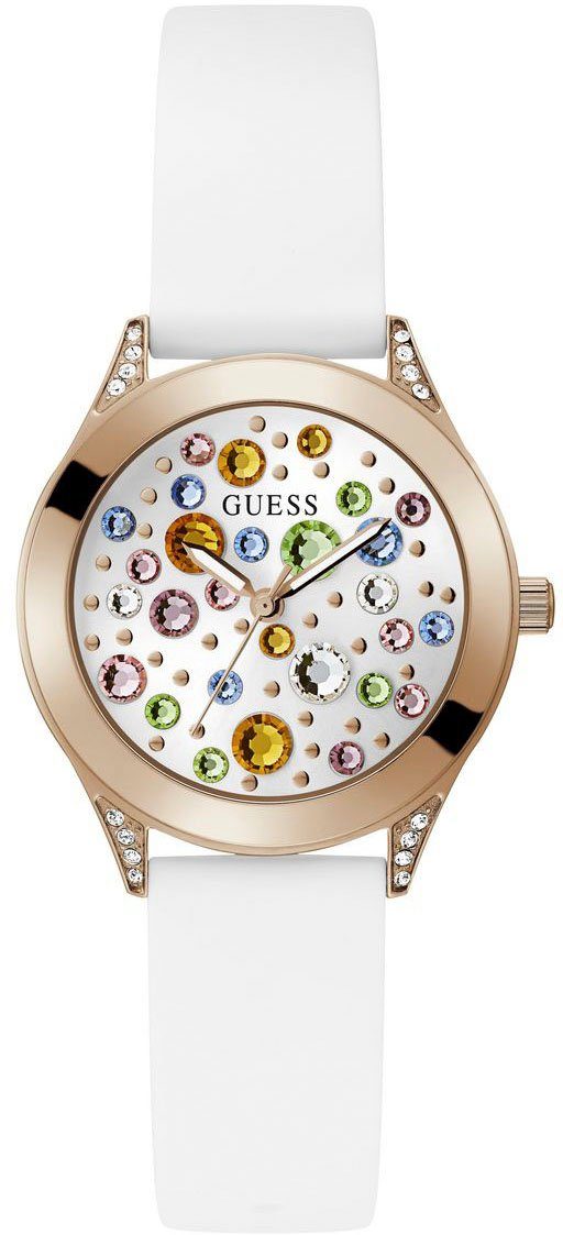 Mini Wonderlust Wit Roségoud Horloge Guess , White , Dames