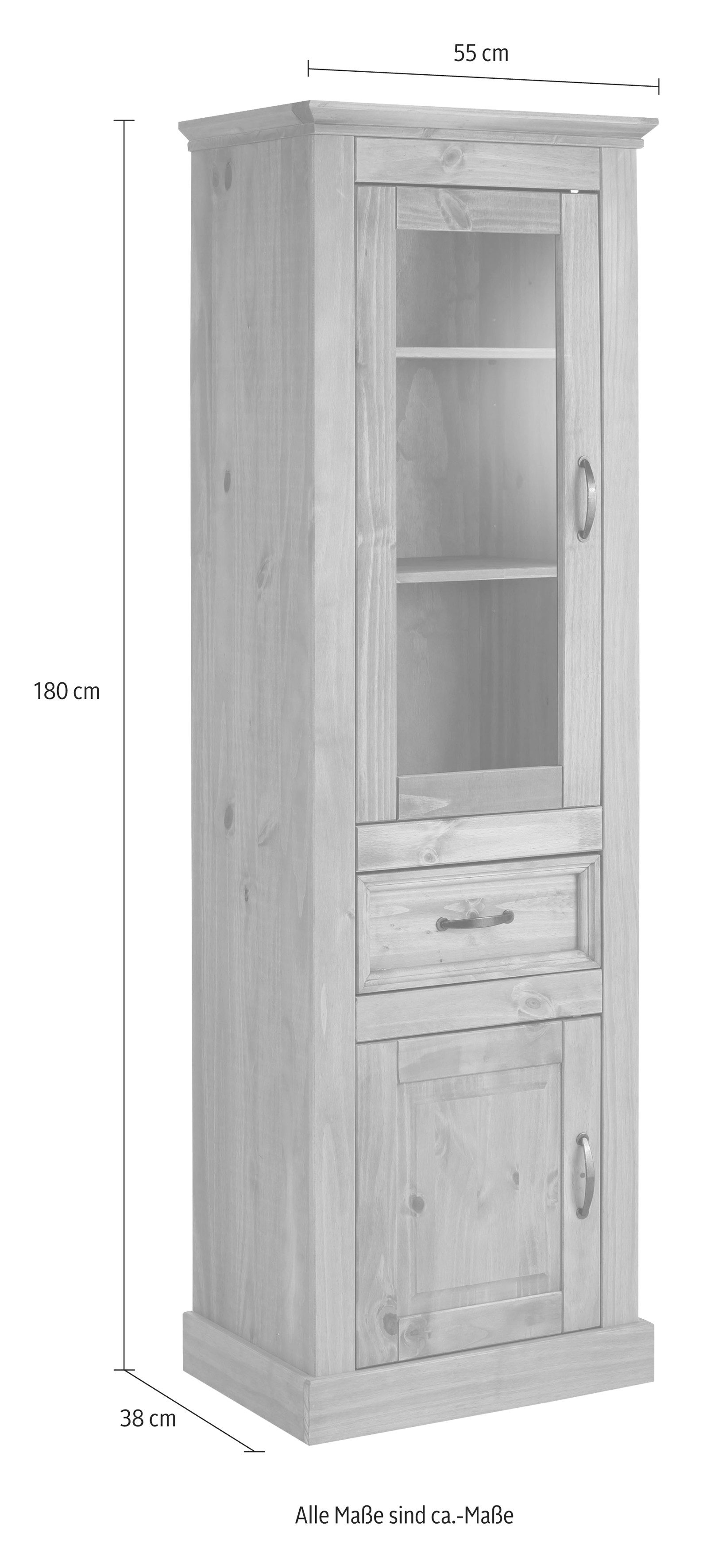 Home affaire Vitrinekast Selma Hoogte 180 cm