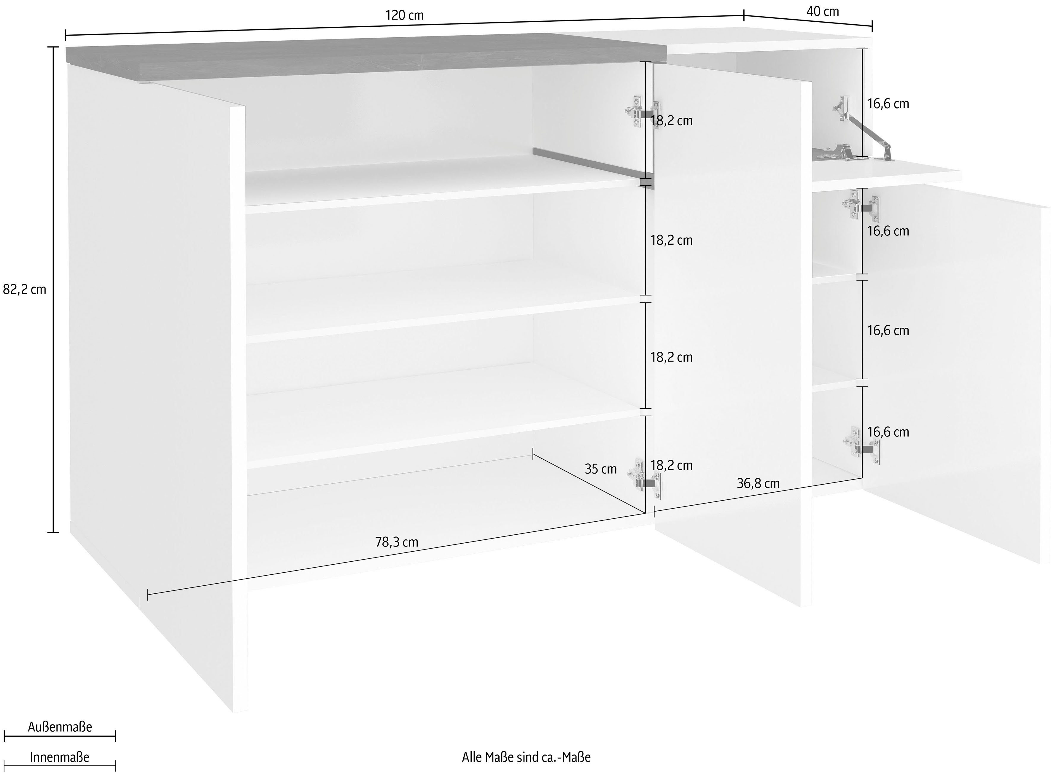 INOSIGN Schoenenkast ZET Breedte 120 cm