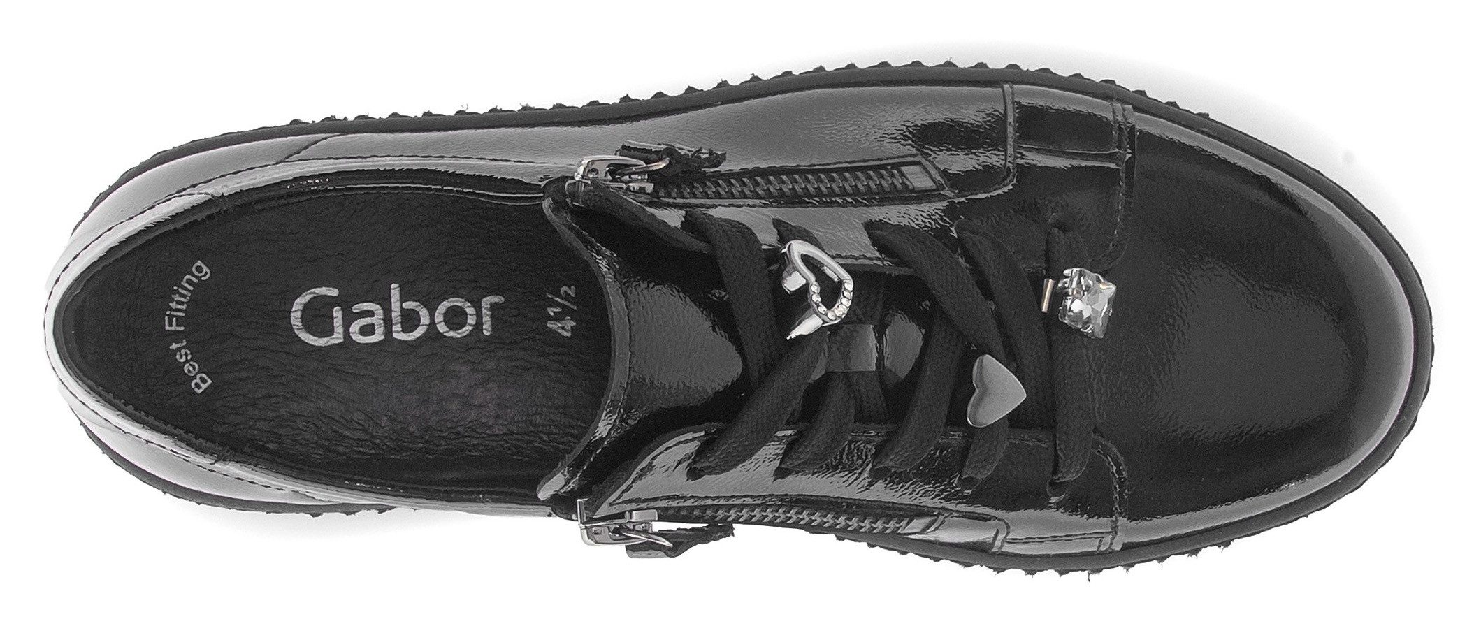 Gabor Plateausneakers , vrijetijdsschoen, halfschoen, veterschoen met edele siermotieven