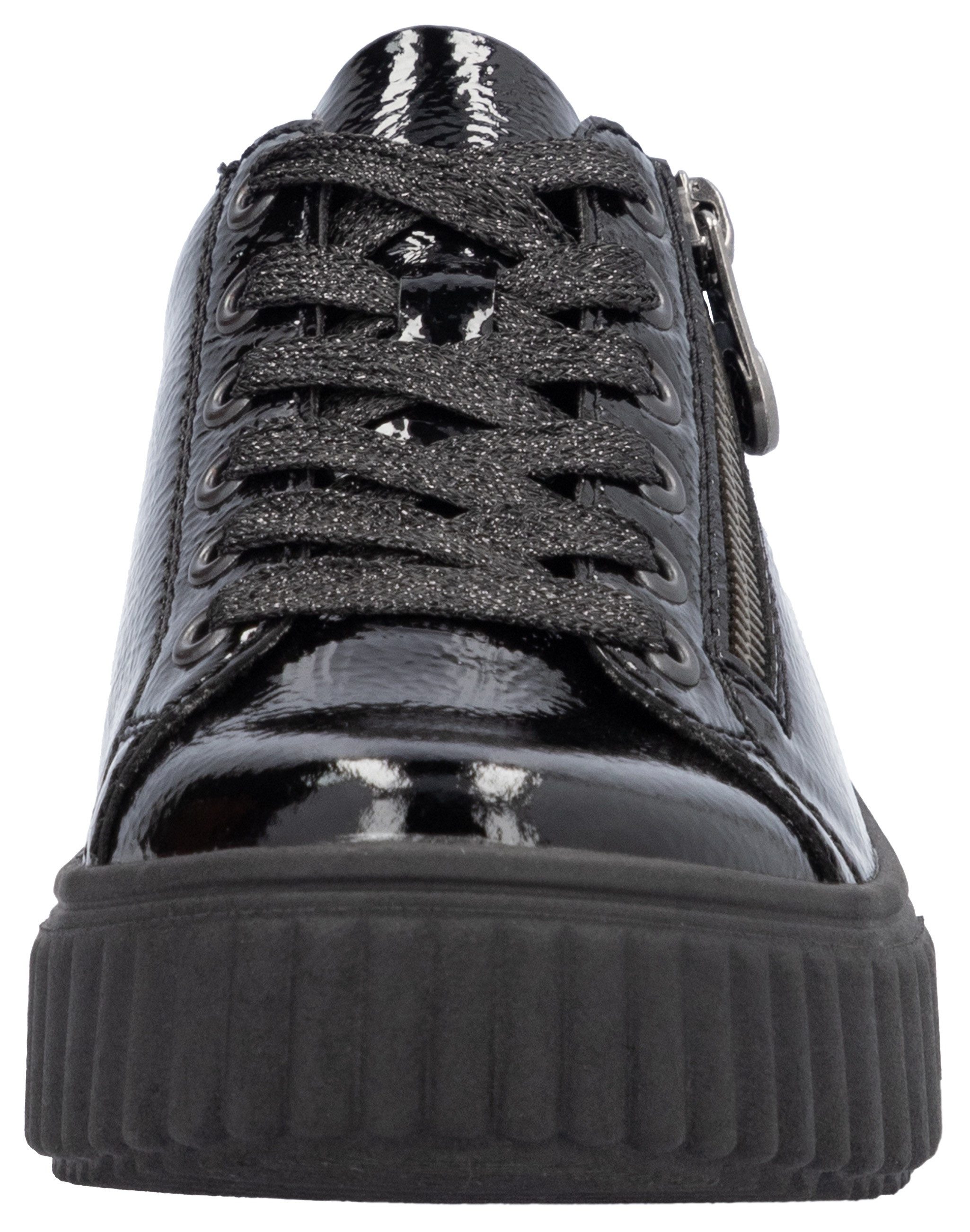 Rieker Plateausneakers vrijetijdsschoen, lage schoen, veterschoen met plateauzool