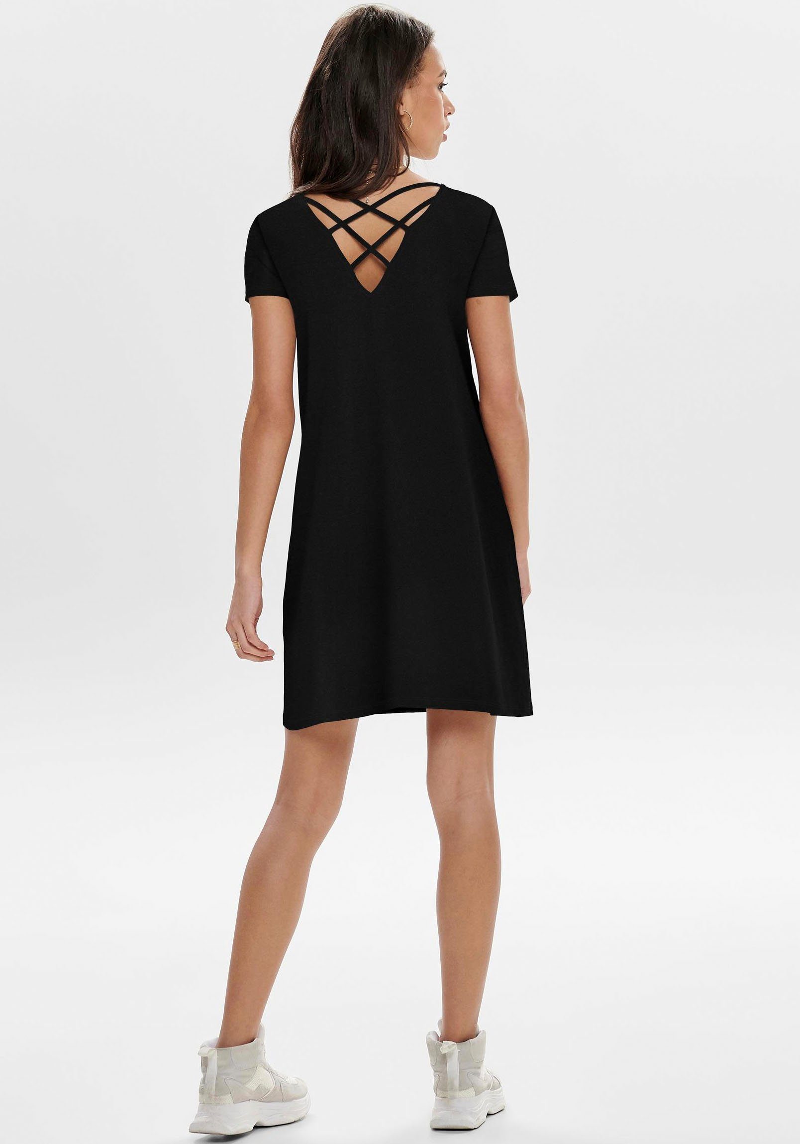 Only Mini-jurk ONLBERA BACK LACE UP S/S DRESS JRS NOOS