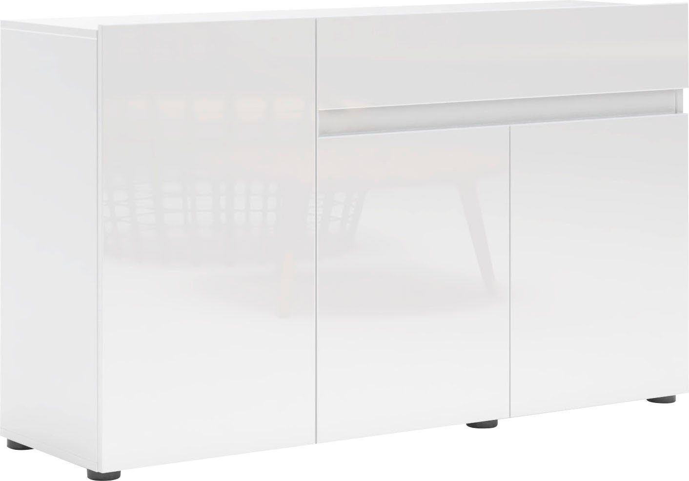INOSIGN Dressoir Mister Dressoir, volledig hoogglans gelakt, B/H 135x80 cm