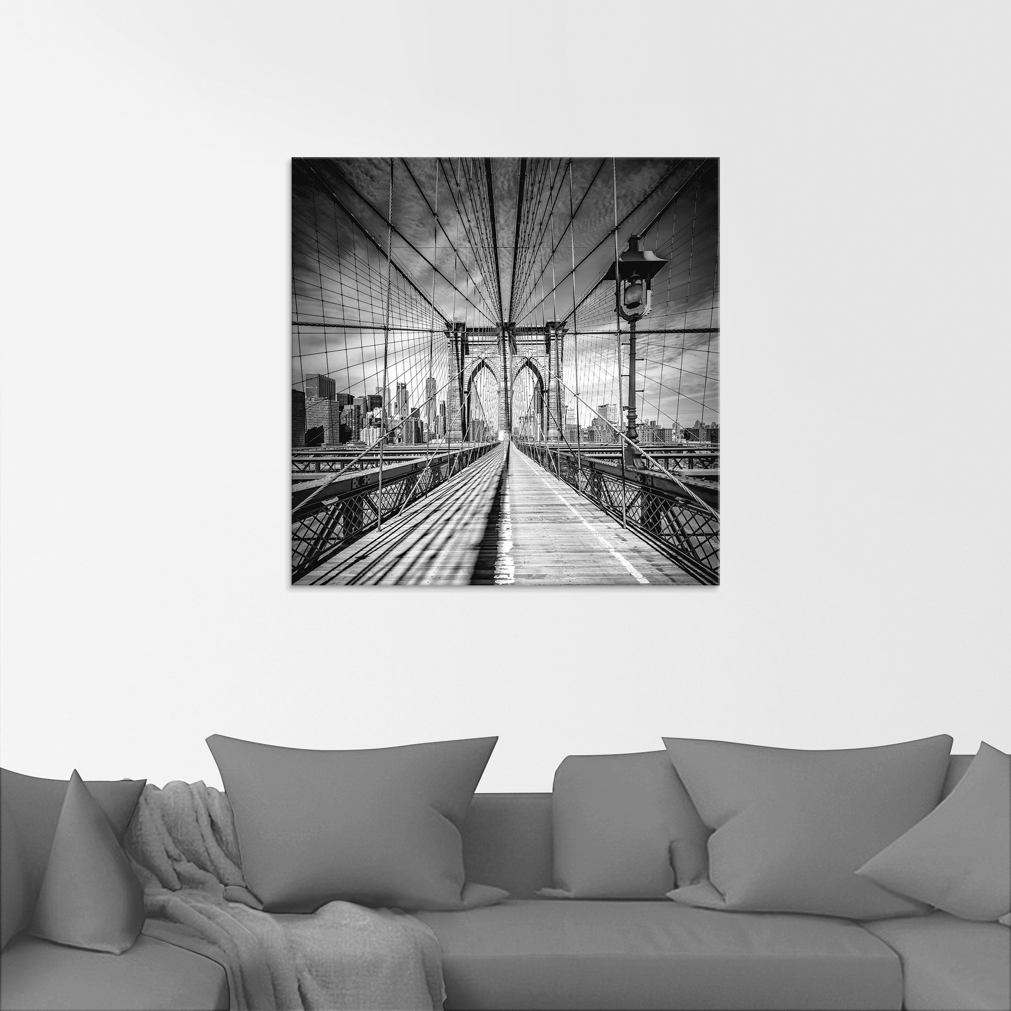 Artland Print op glas New York City Brooklyn Bridge I