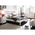 premium collection by home affaire bed arabeske van mooi massief beukenhout, met decoratief freeswerk in het hoofdbord wit
