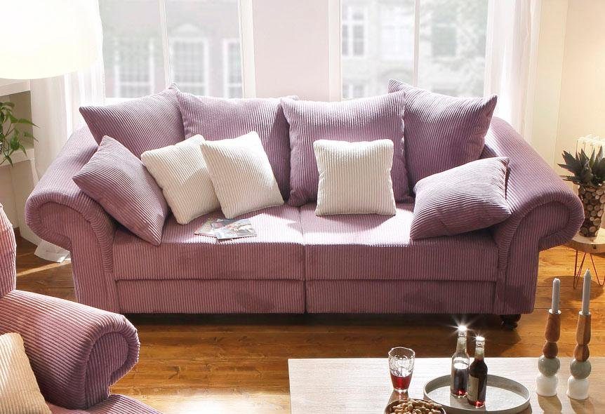 Home affaire XXL-fauteuil King Henry, fauteuil, oorkussen, relaxfauteuil met binnenvering, in casual bekleding en losse kussens (set)