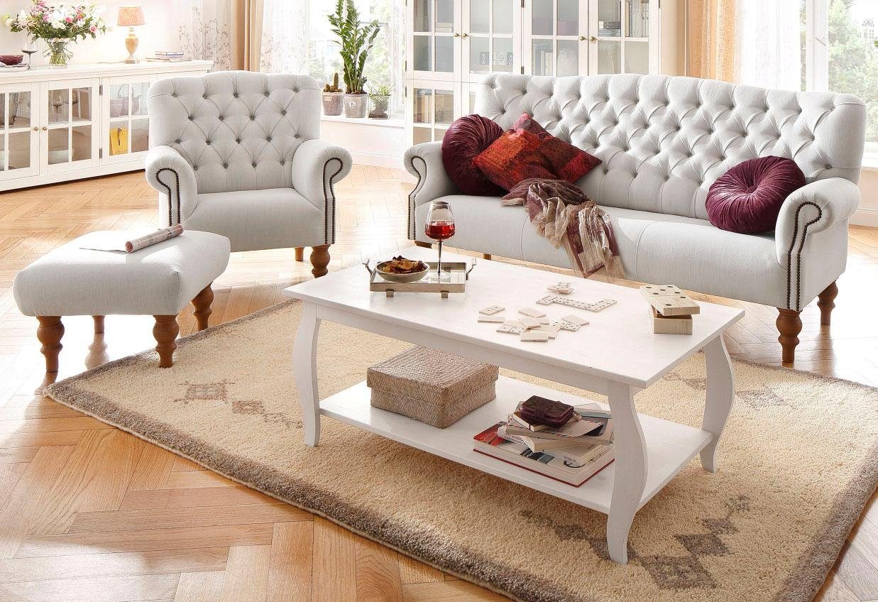 Home affaire Fauteuil Lord met echte chesterfield-capitonnage en siernagels