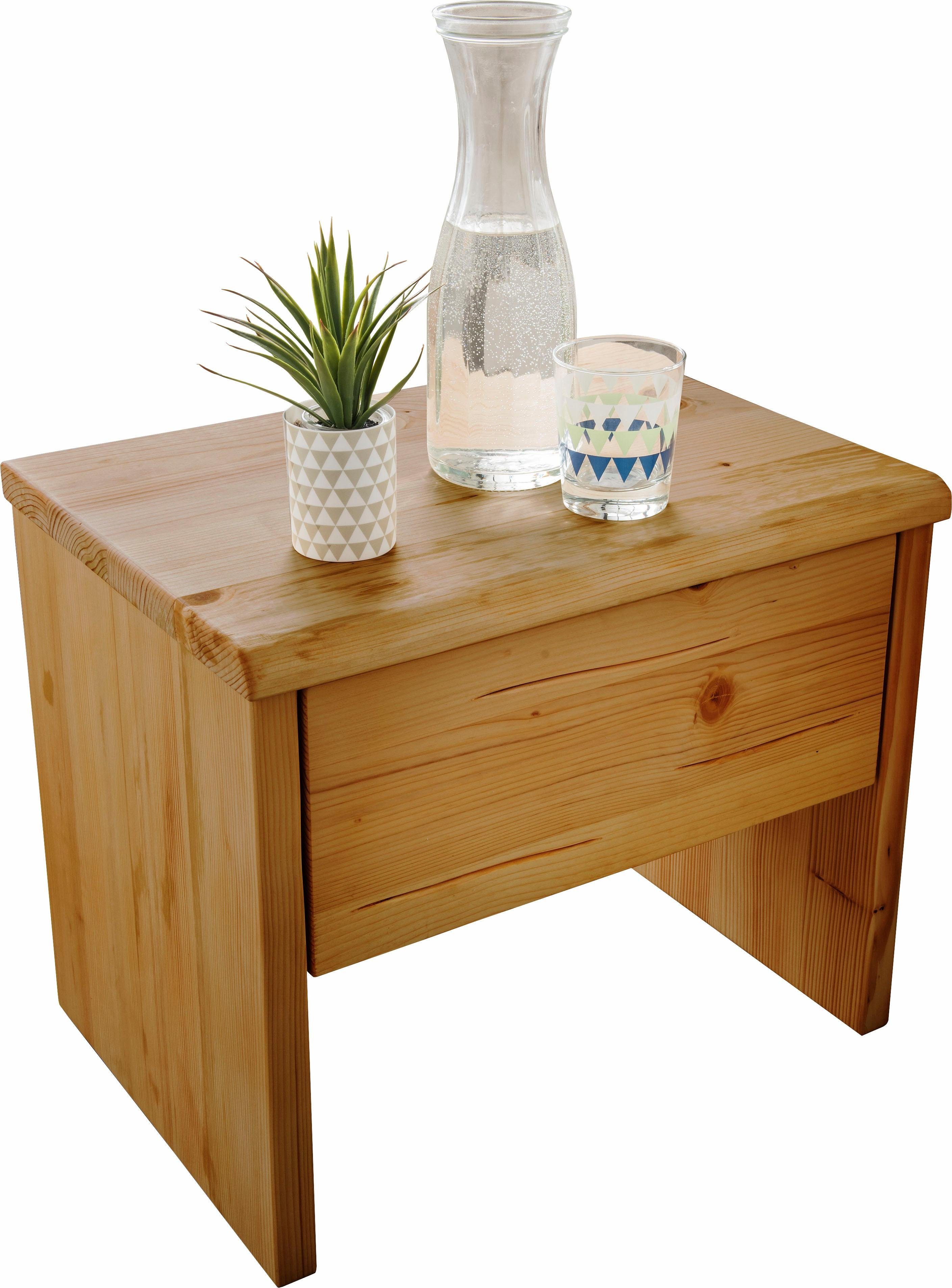 Home affaire Ledikant Ultima 3-delig, van vurenhout in balk-look, 180 cm bed, 2 nachtkastjes (set, 3-delig)