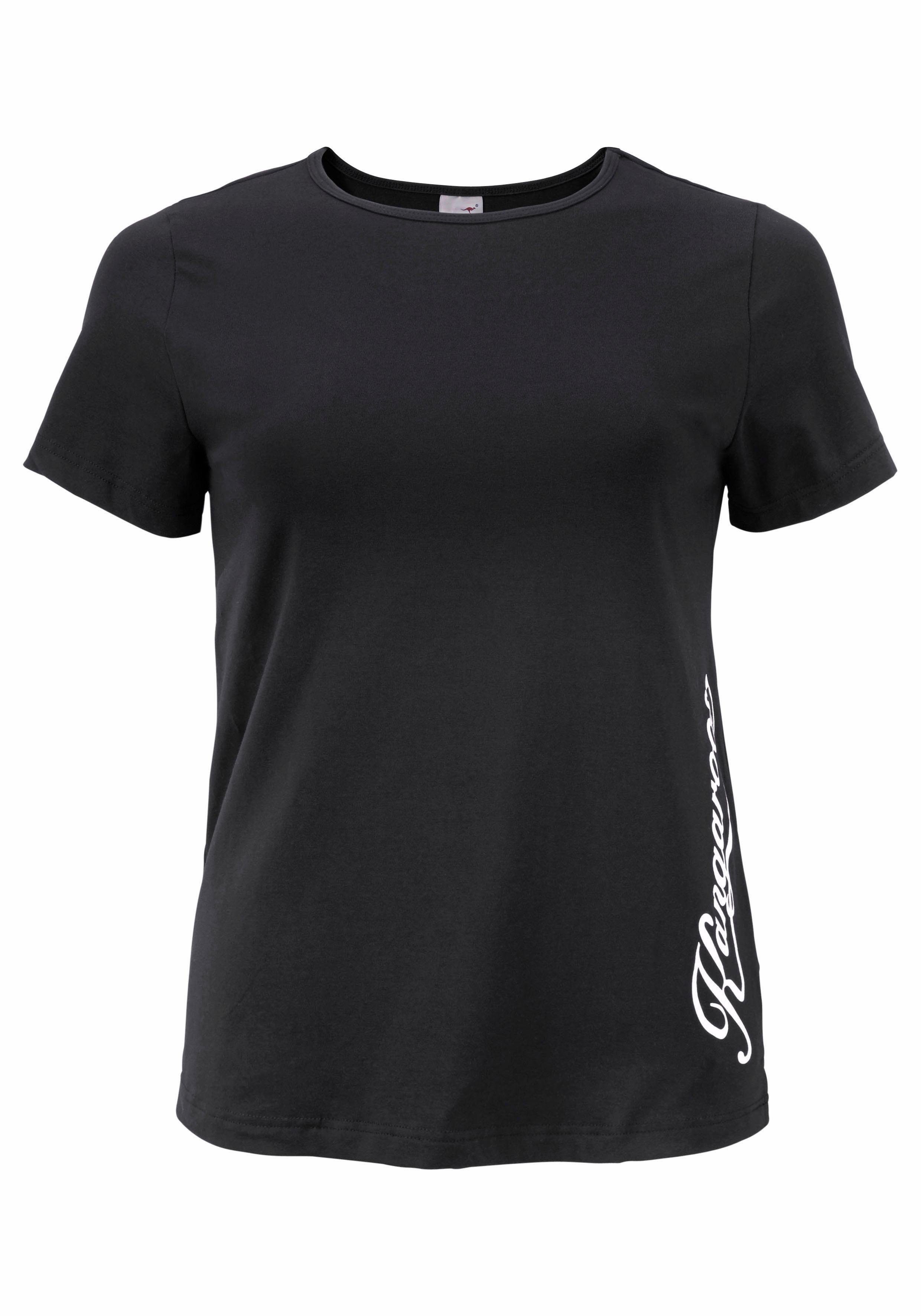 KangaROOS T-shirt Korte mouwen, figuurvolgend, effen, ronde hals, casual