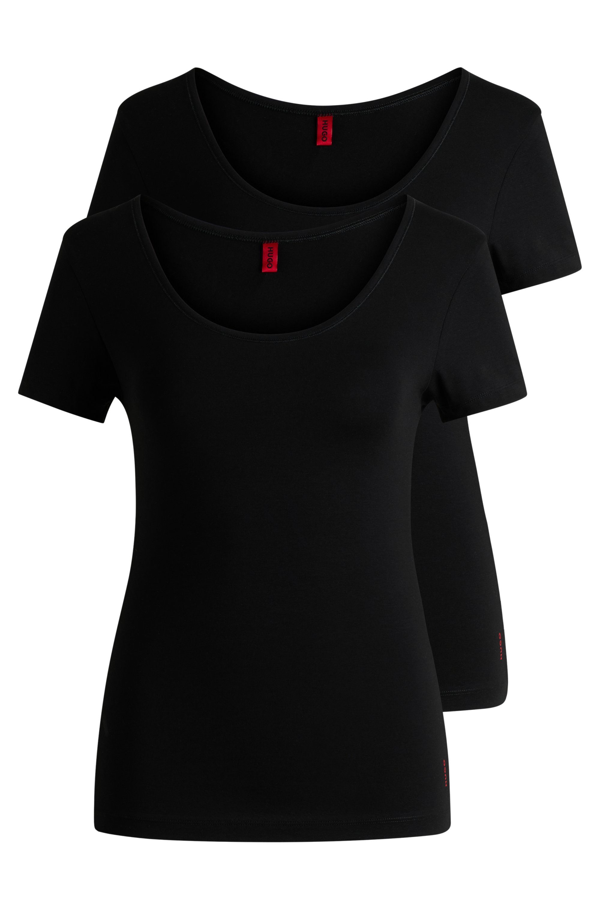 HUGO underwear T-shirt TWIN met verticale logoprint (2-delig, Set van 2)