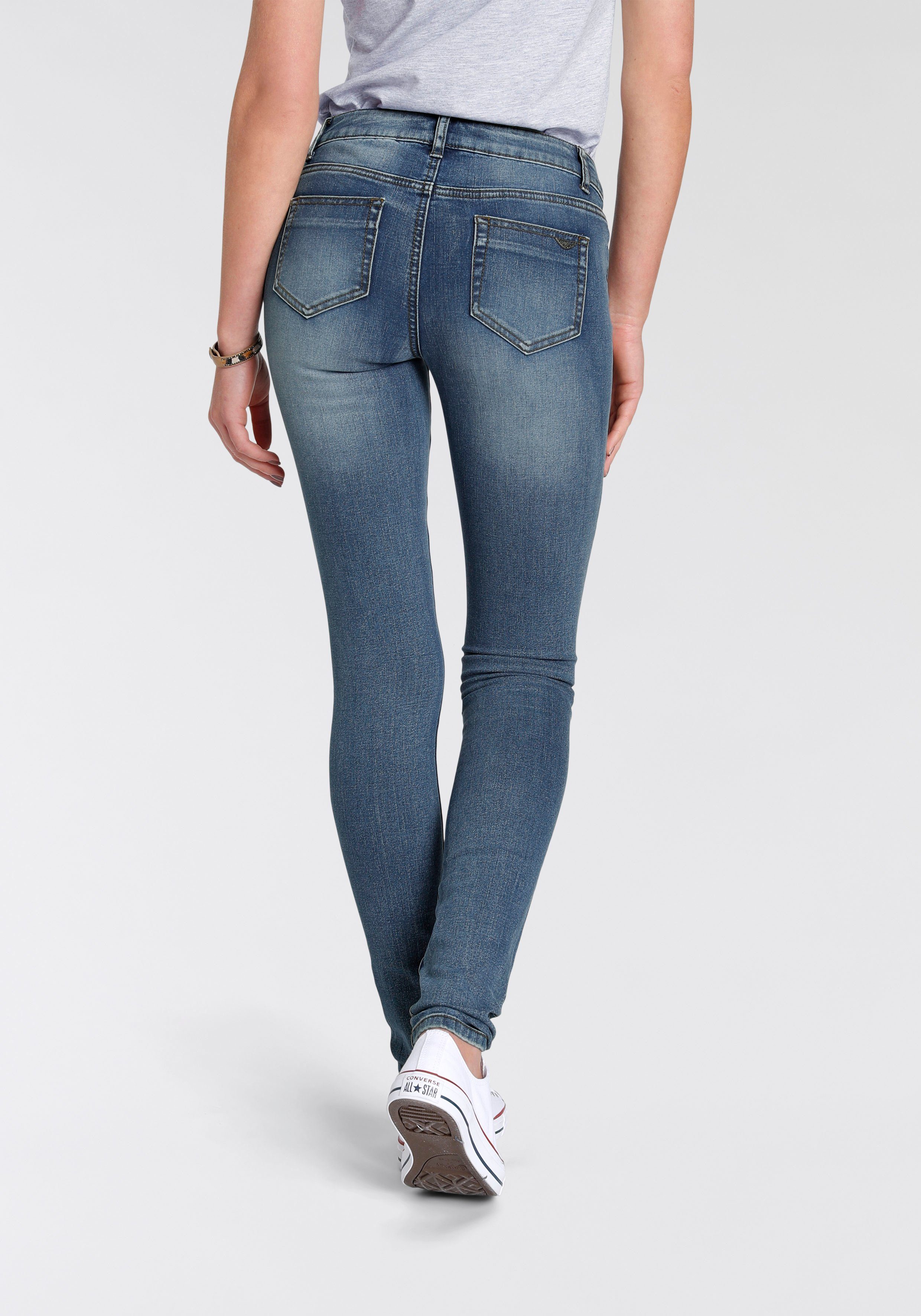 Arizona Skinny fit jeans Met geren extra-strakke been snit, lage taille