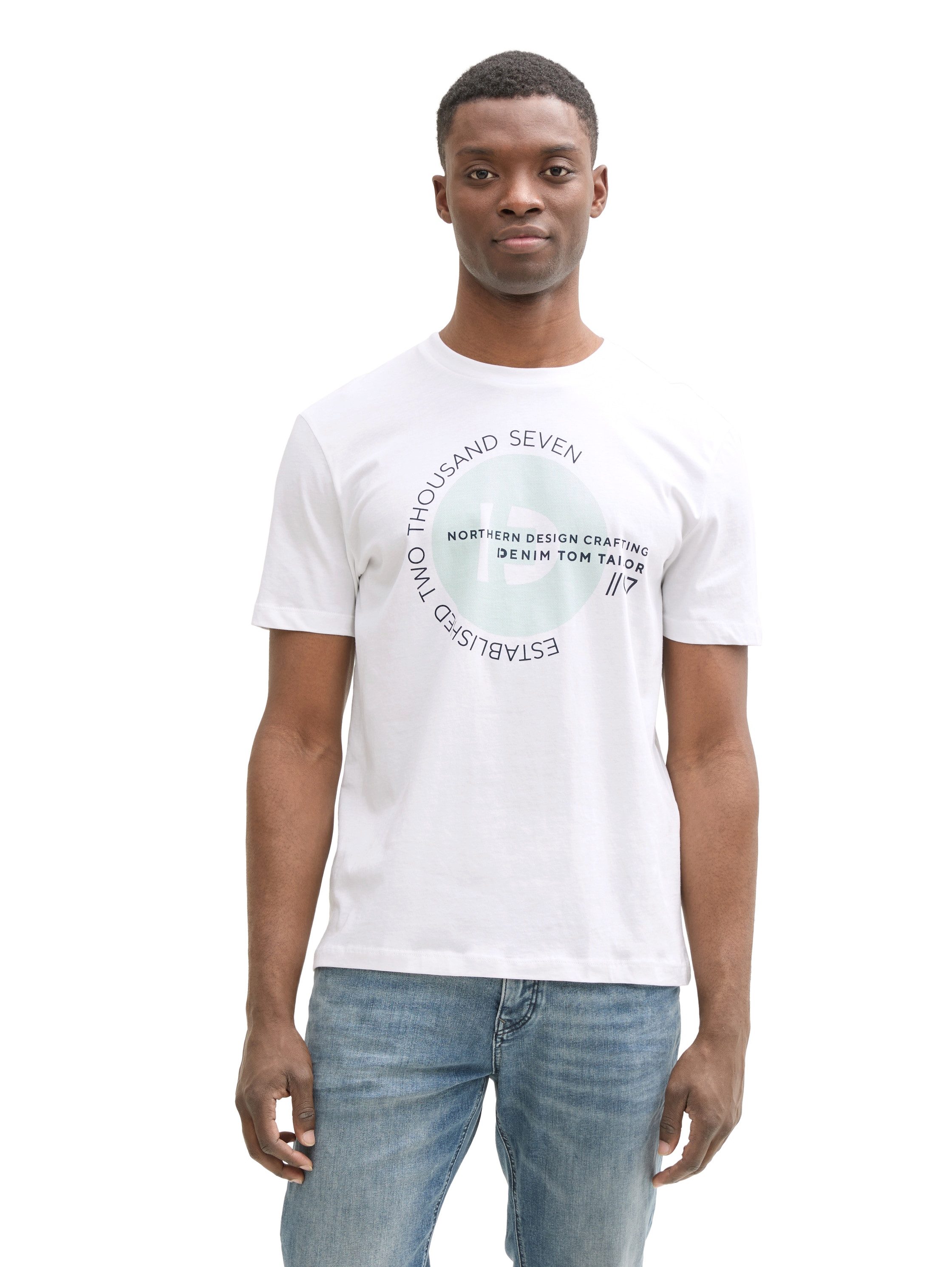 Tom Tailor Denim T-shirt met grote print (set, 3-delig, 3-pack)