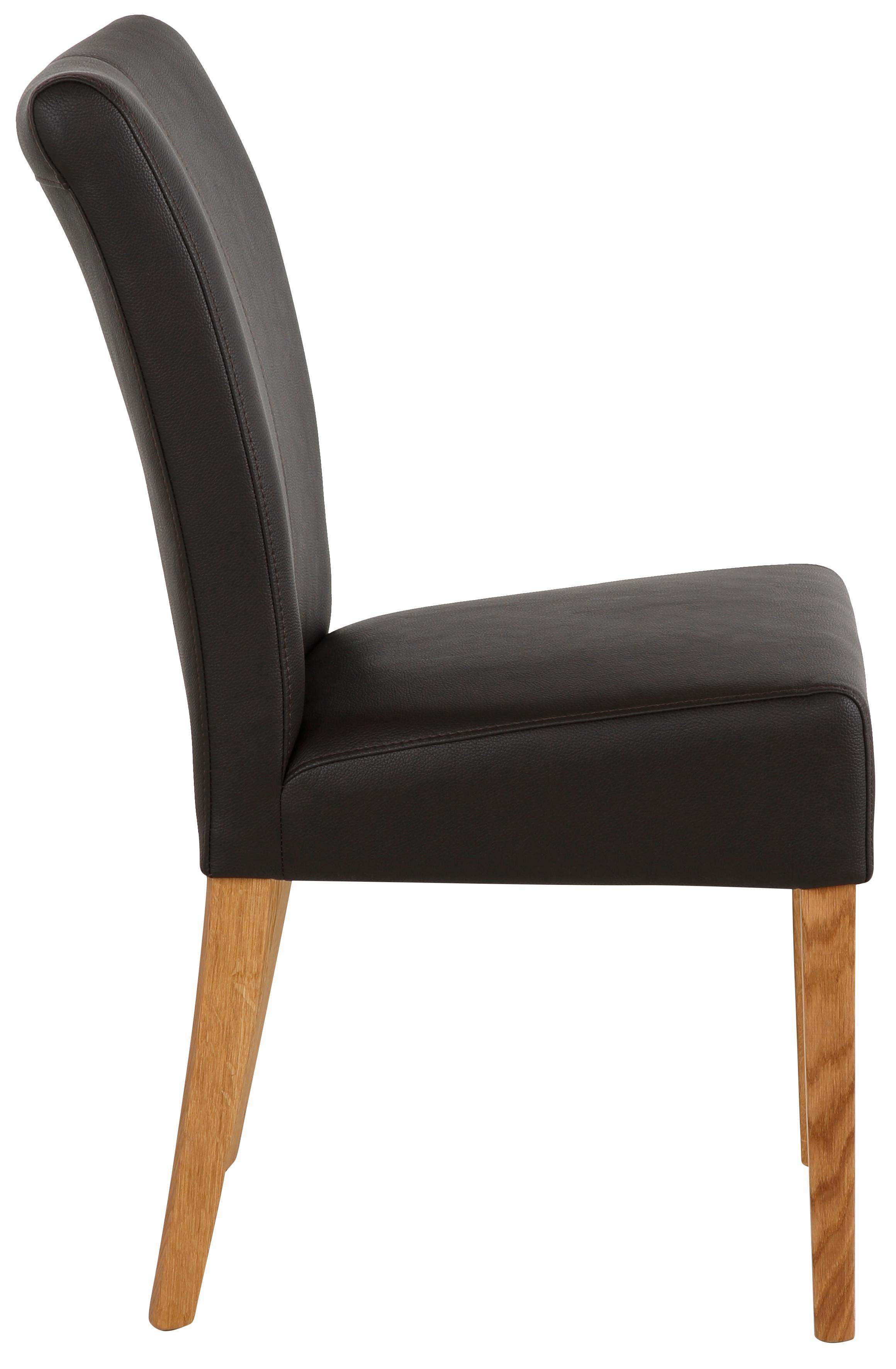 Home affaire Eetkamerstoel Queen Polsterstoel BESTSELLER verschillende type bekleding, massief houten onderstel (set)