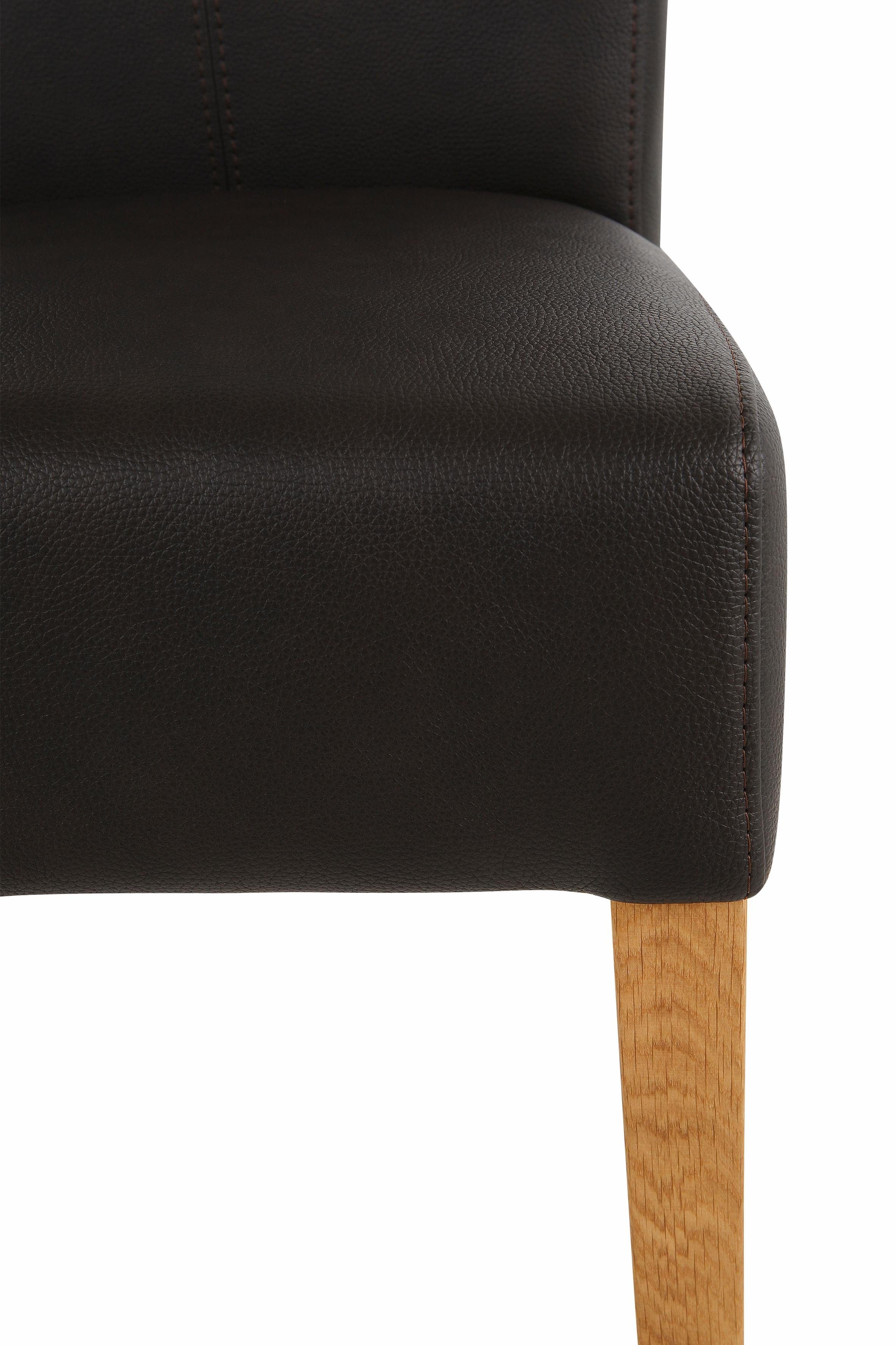 Home affaire Eetkamerstoel Queen Polsterstoel BESTSELLER verschillende type bekleding, massief houten onderstel (set)