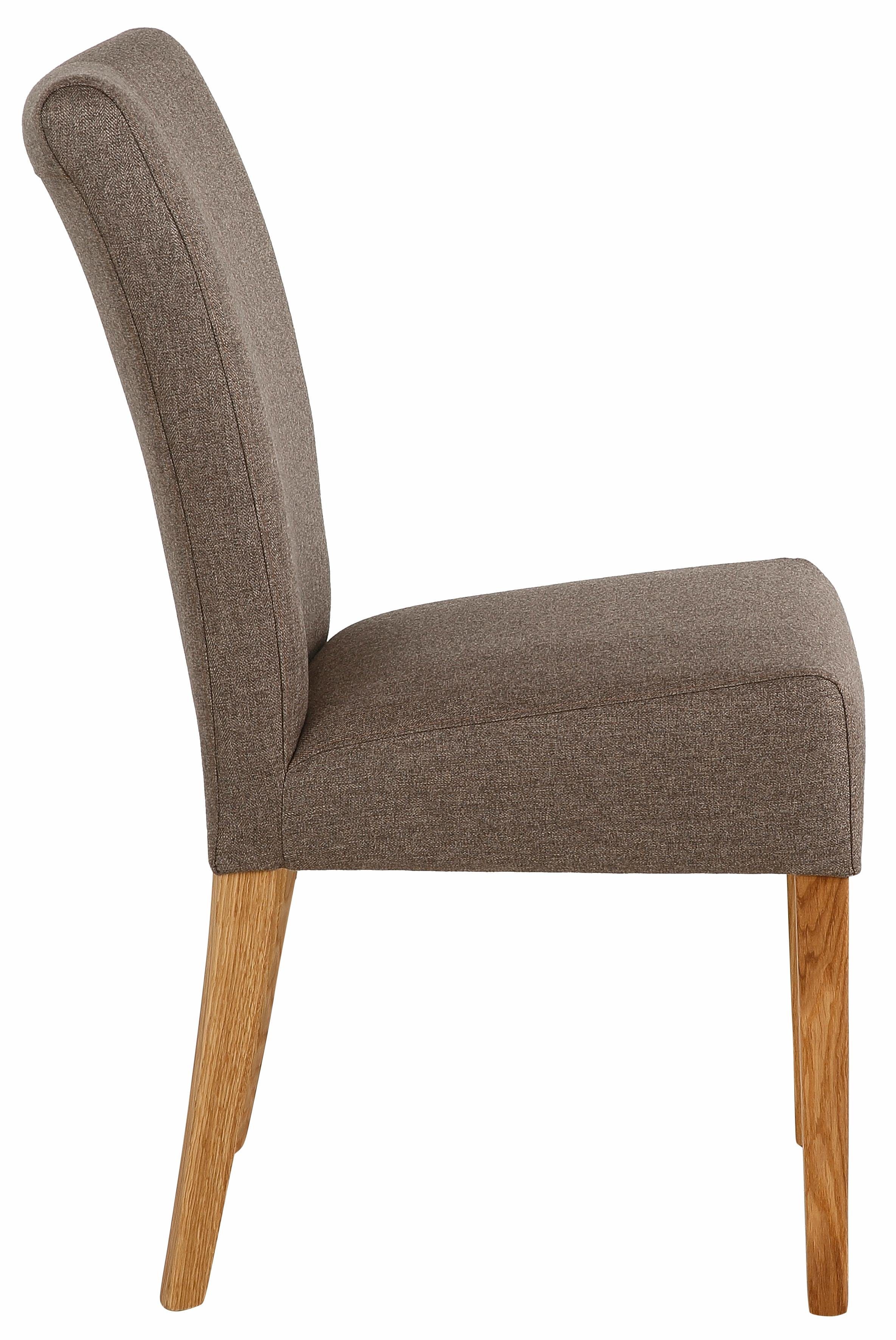 Home affaire Eetkamerstoel Queen Polsterstoel BESTSELLER verschillende type bekleding, massief houten onderstel (set)