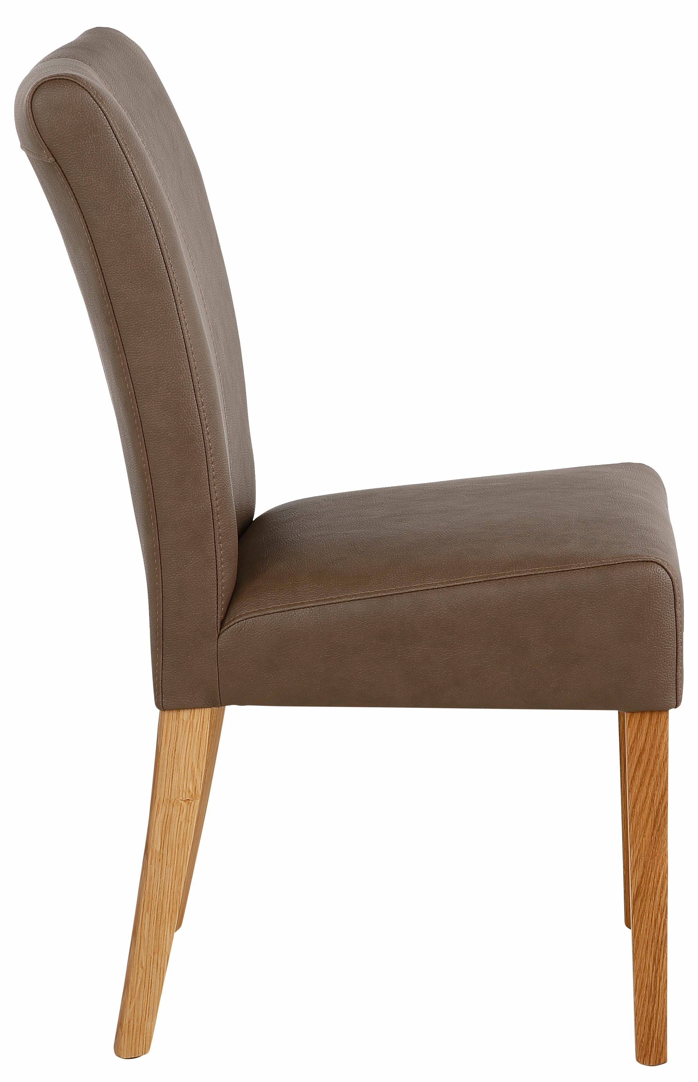 Home affaire Eetkamerstoel Queen Polsterstoel BESTSELLER verschillende type bekleding, massief houten onderstel (set)