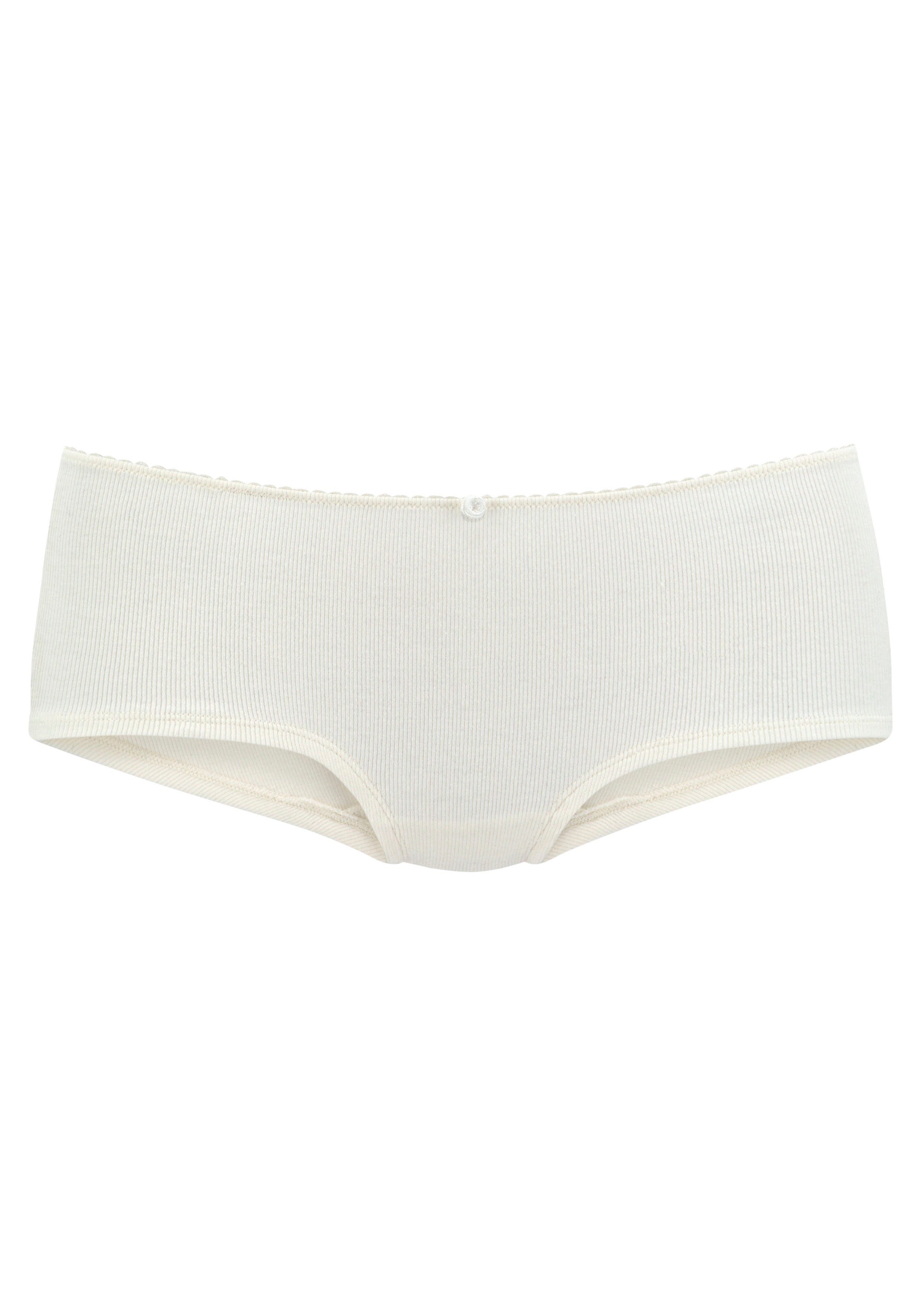 Vivance Hipster van zachte en elastische ribstof met delicate roosjes vooraan (3 stuks)