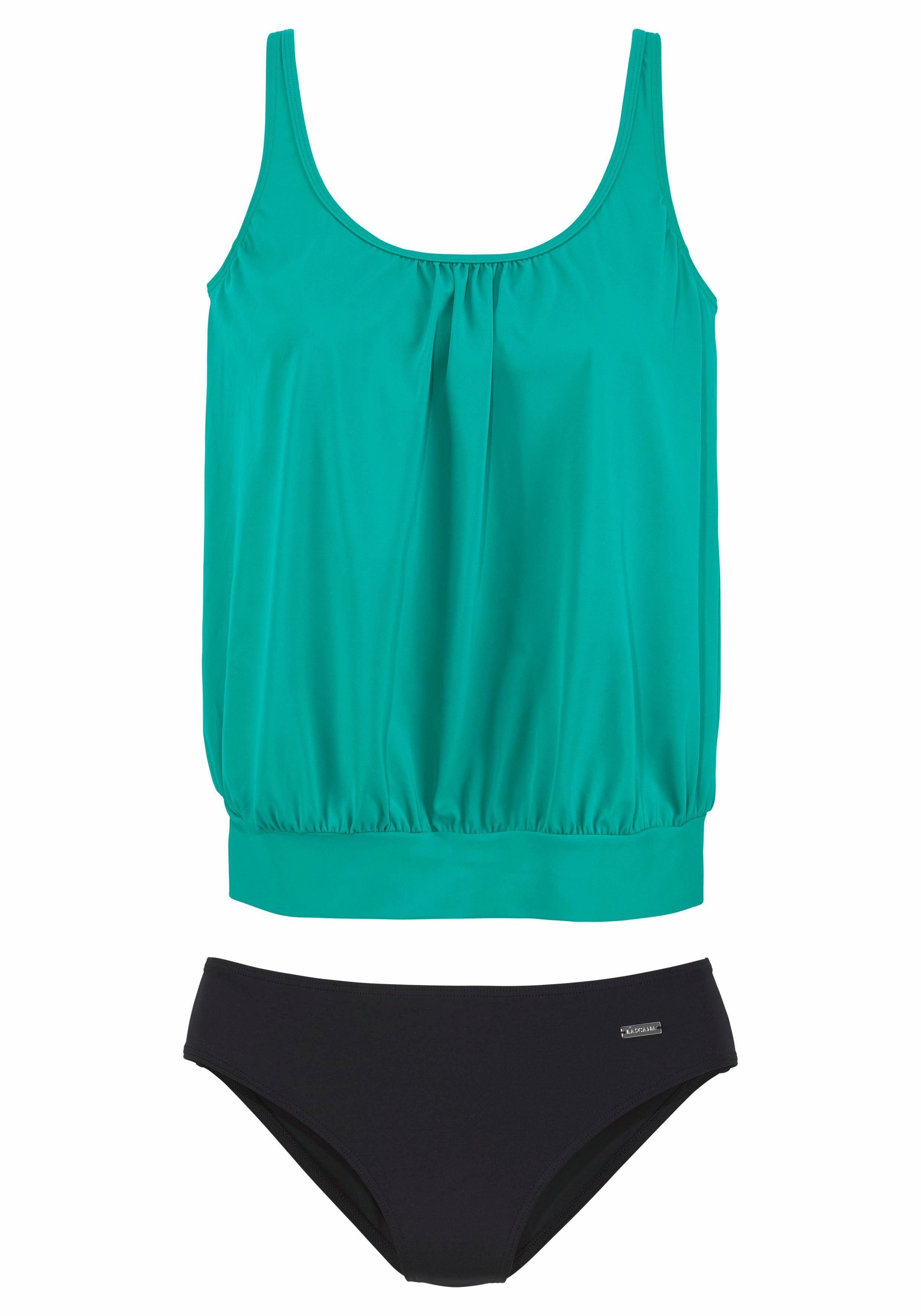 Lascana Oversized tankini Corrigerende versterking bij de cup, onderbustelastiek rondom, verstelbare bandjes