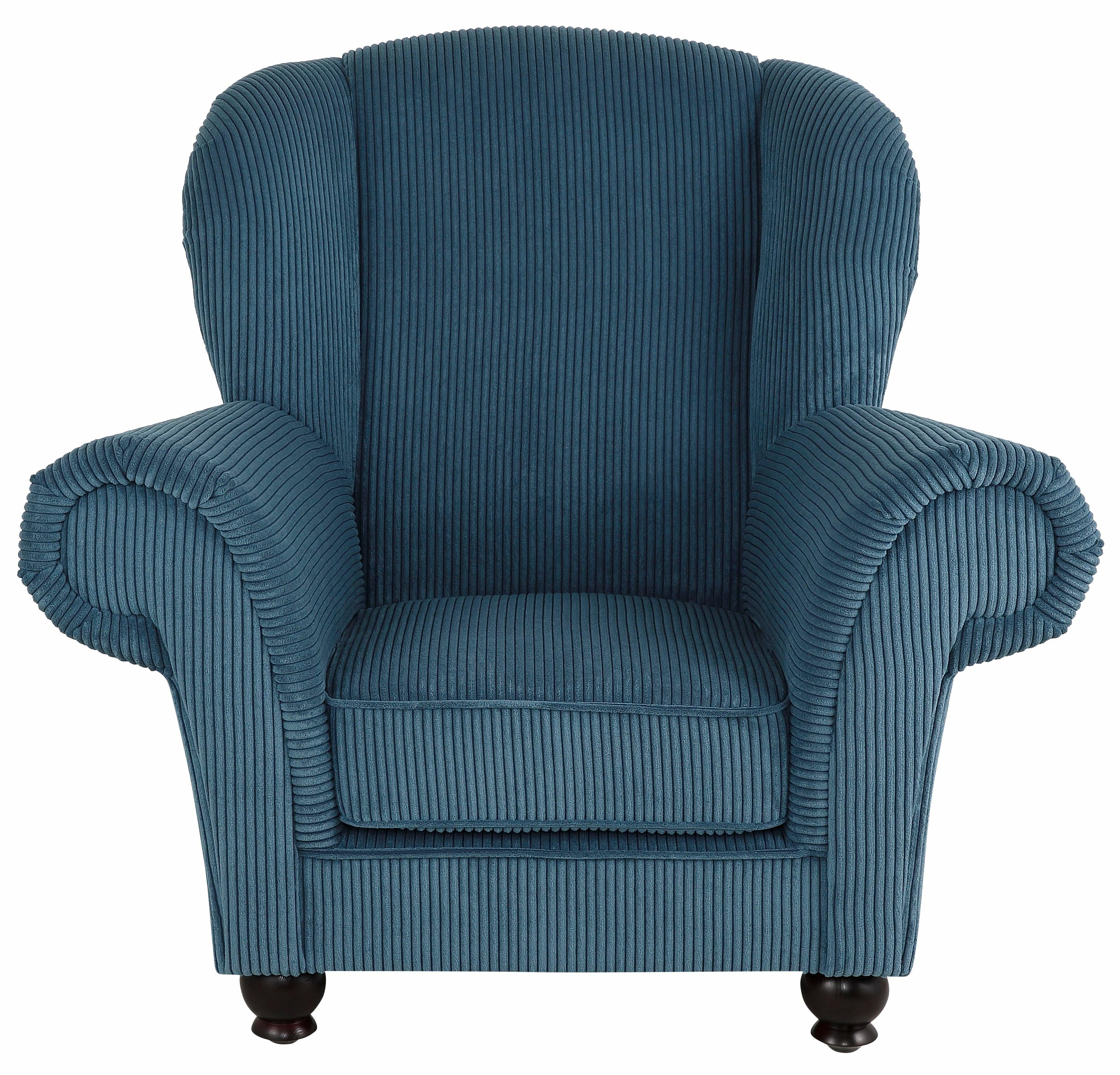 Home affaire Fauteuil King Henry, hoge fauteuil, oorkussen met casual bekleding, binnenvering en losse sierkussens (set)