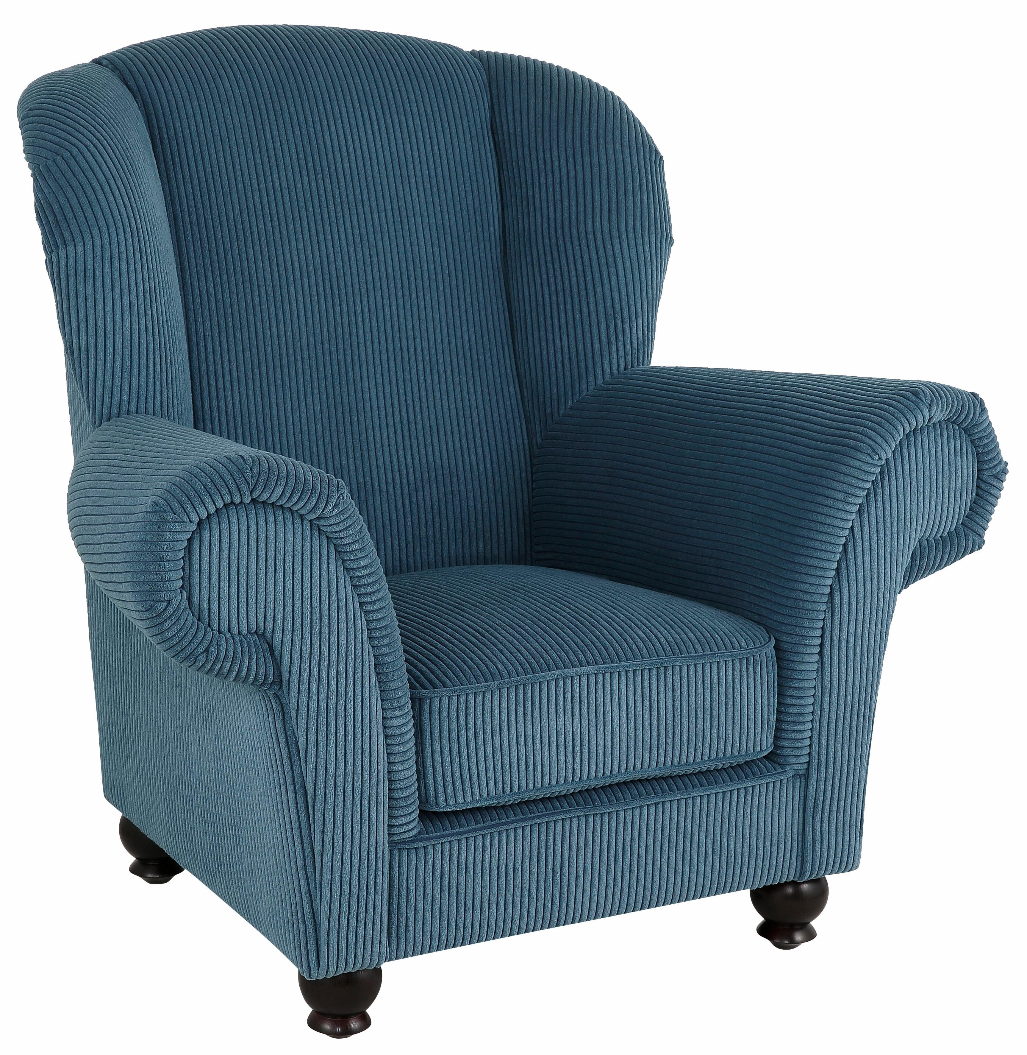 Home affaire Fauteuil King Henry, hoge fauteuil, oorkussen met casual bekleding, binnenvering en losse sierkussens (set)