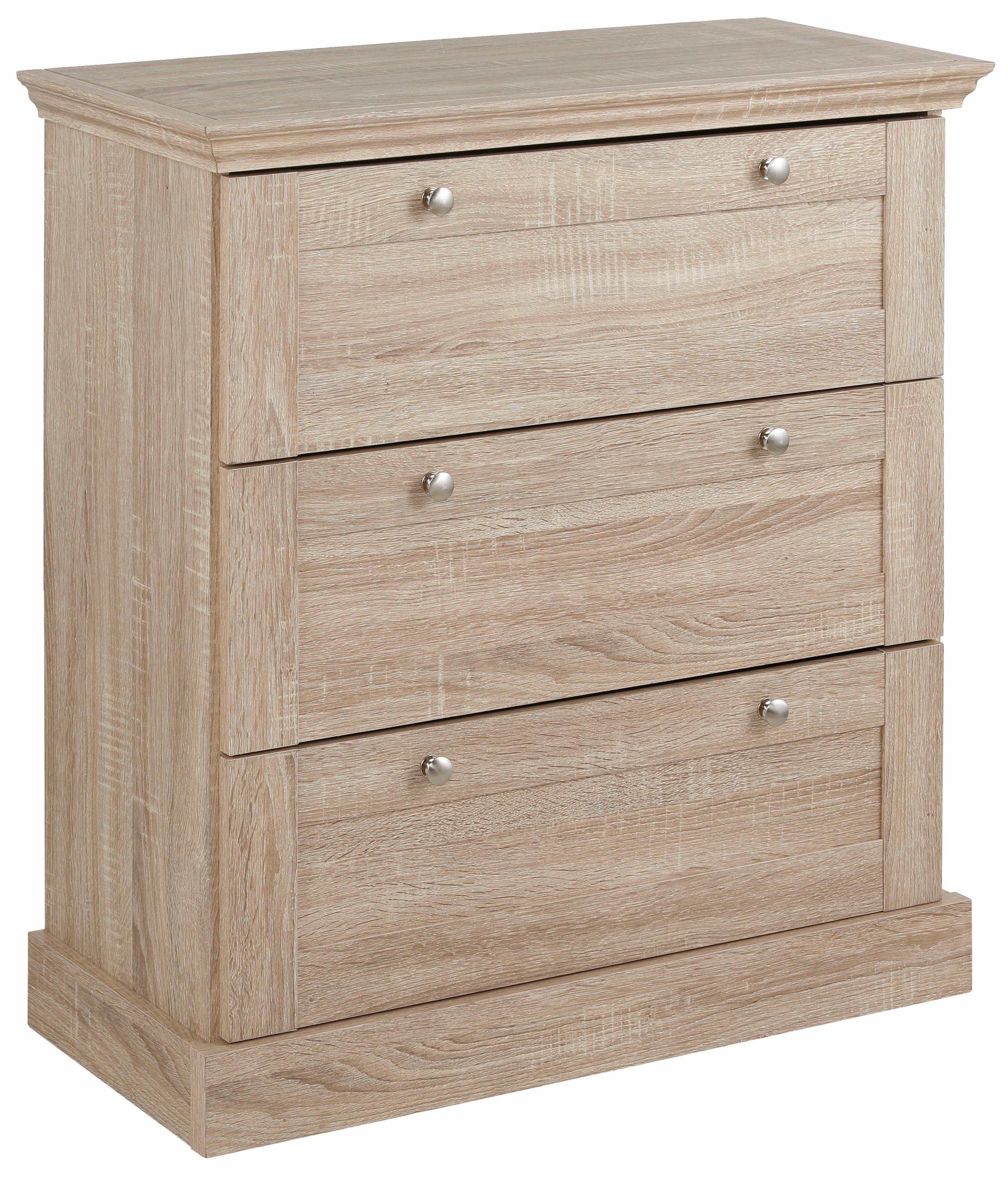 Home affaire Ladekast Binz met mooie metalen handgrepen, 3 laden, breedte 75 cm