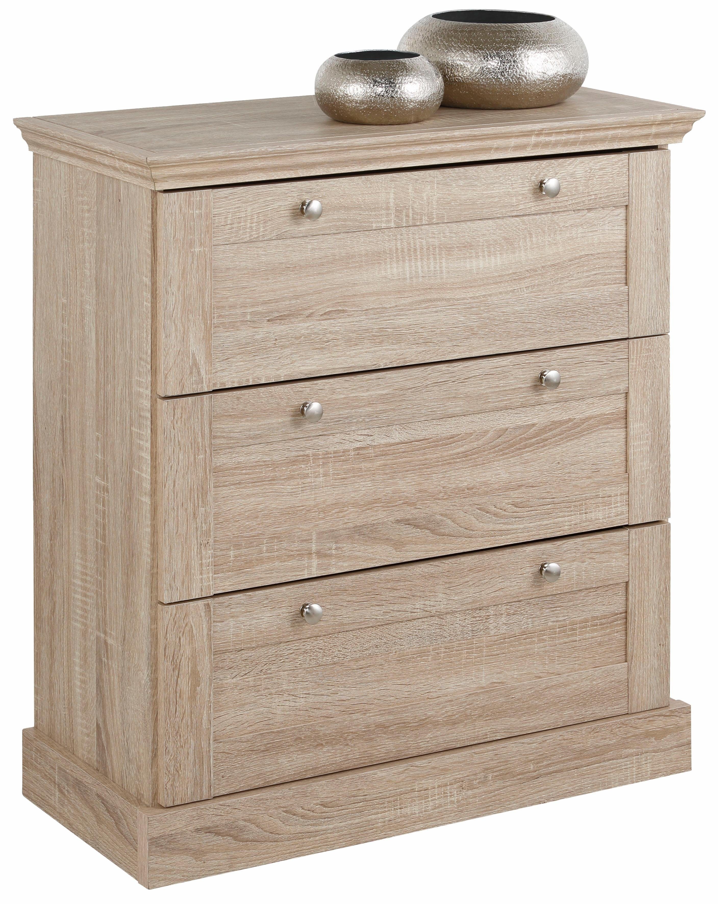 Home affaire Ladekast Binz met mooie metalen handgrepen, 3 laden, breedte 75 cm