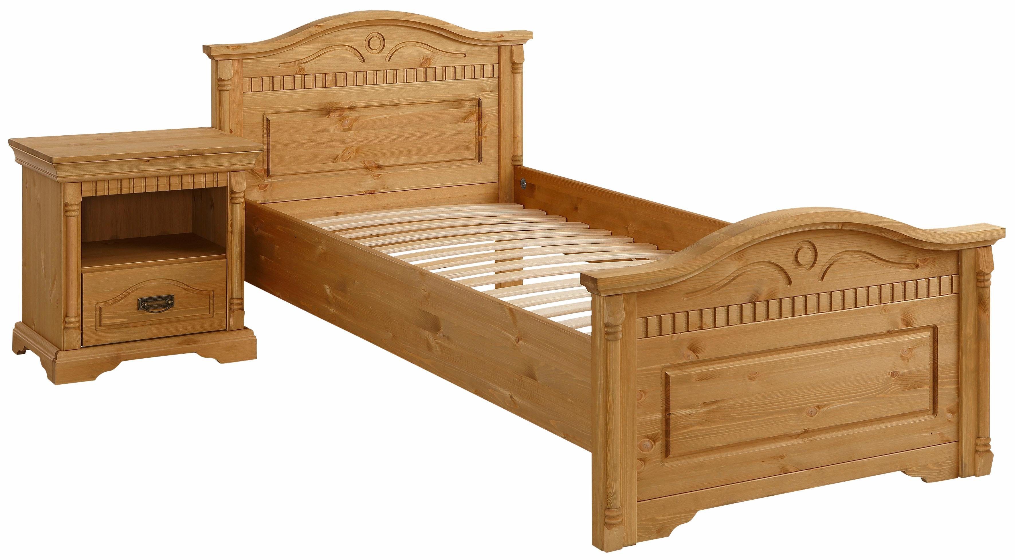Home affaire Massief houten ledikant Graz, hoge belasting, klassieke landelijke stijl, FSC® gecertificeerd